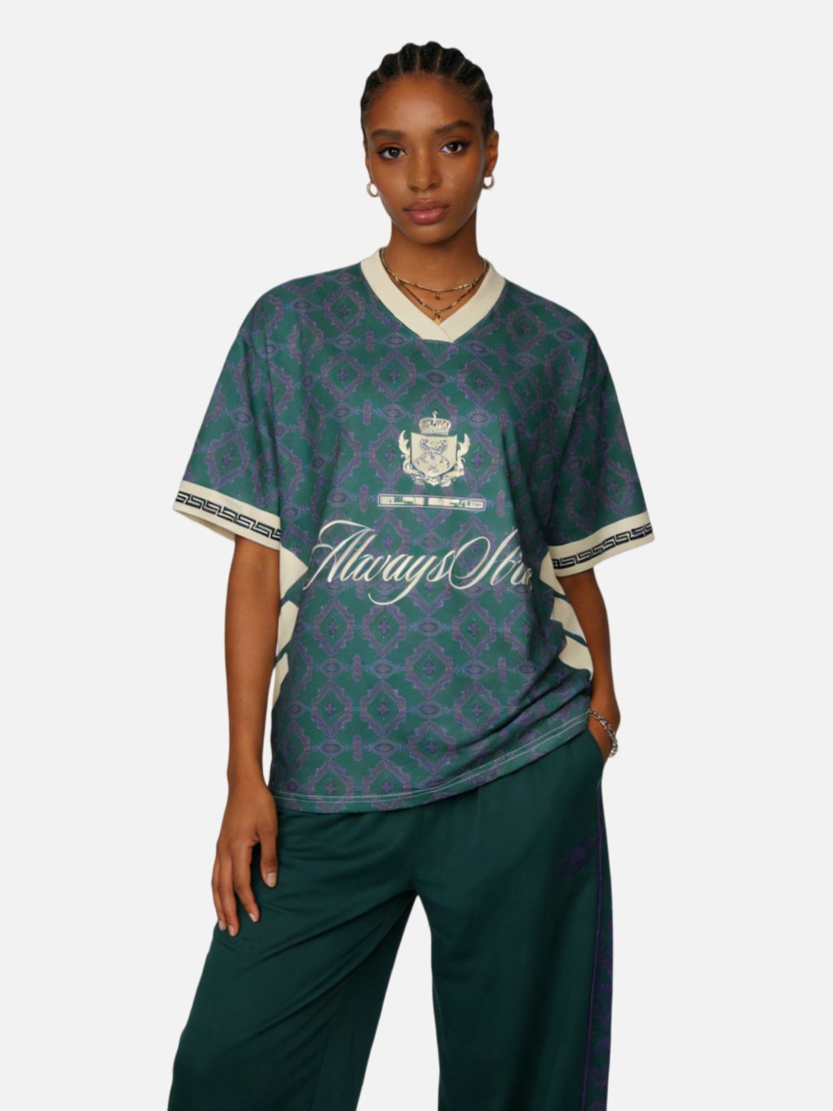 Haaura Crest Emblem Vintage V-Neck Jersey