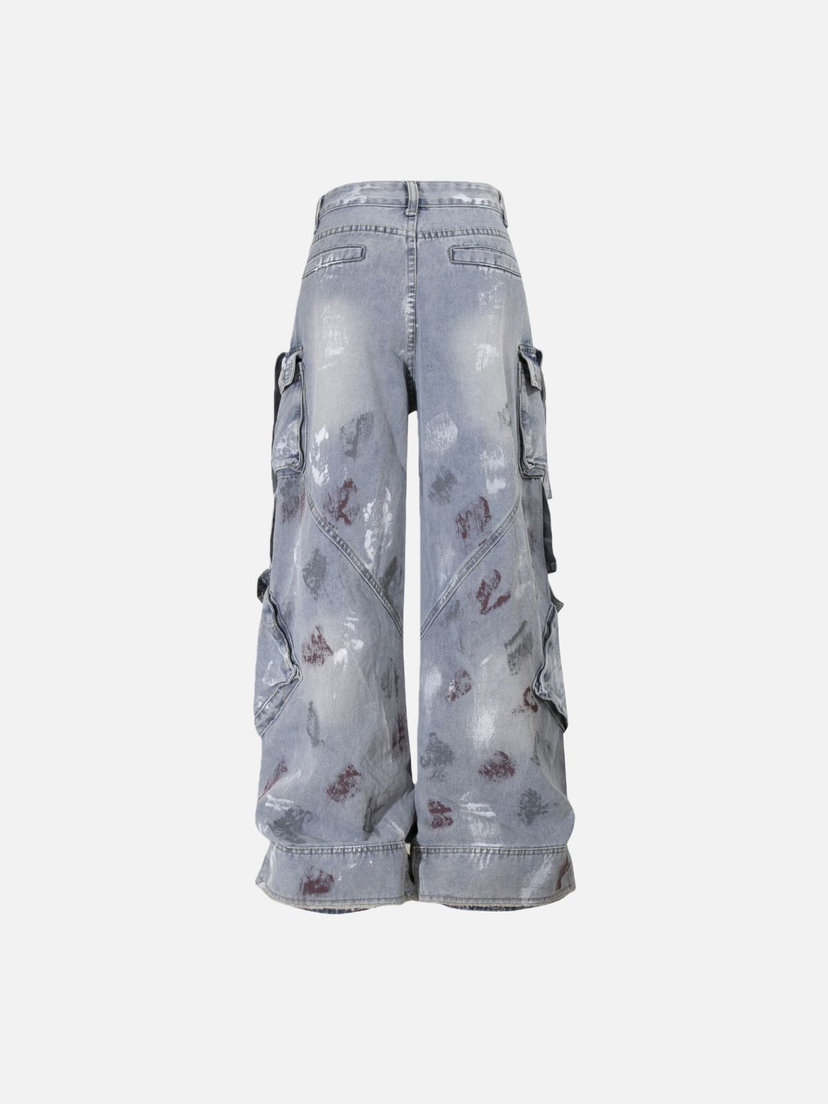 Haaura Multi-Pocket Splatter Super Baggy Jeans