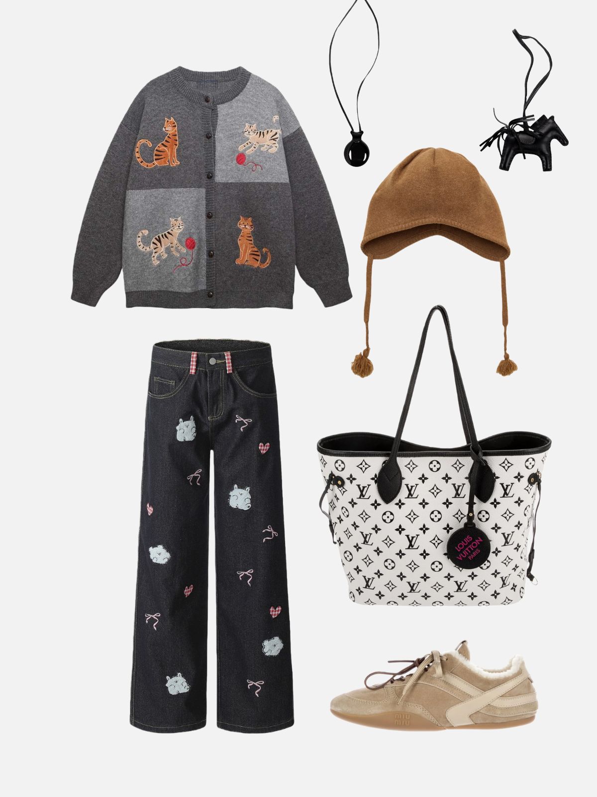 Haaura Cat & Yarn Knit Cardigan
