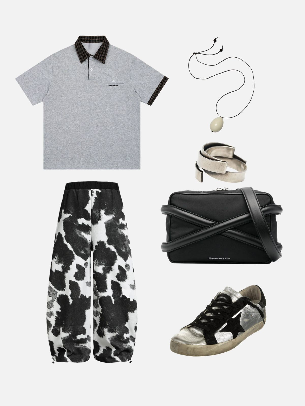 Haaura Plaid-Trim Polo Shirt