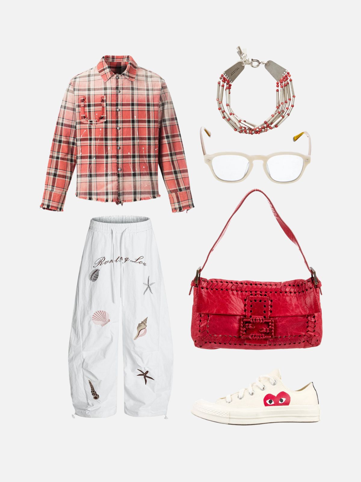 Haaura Plaid Distressed Long Sleeve Shirt