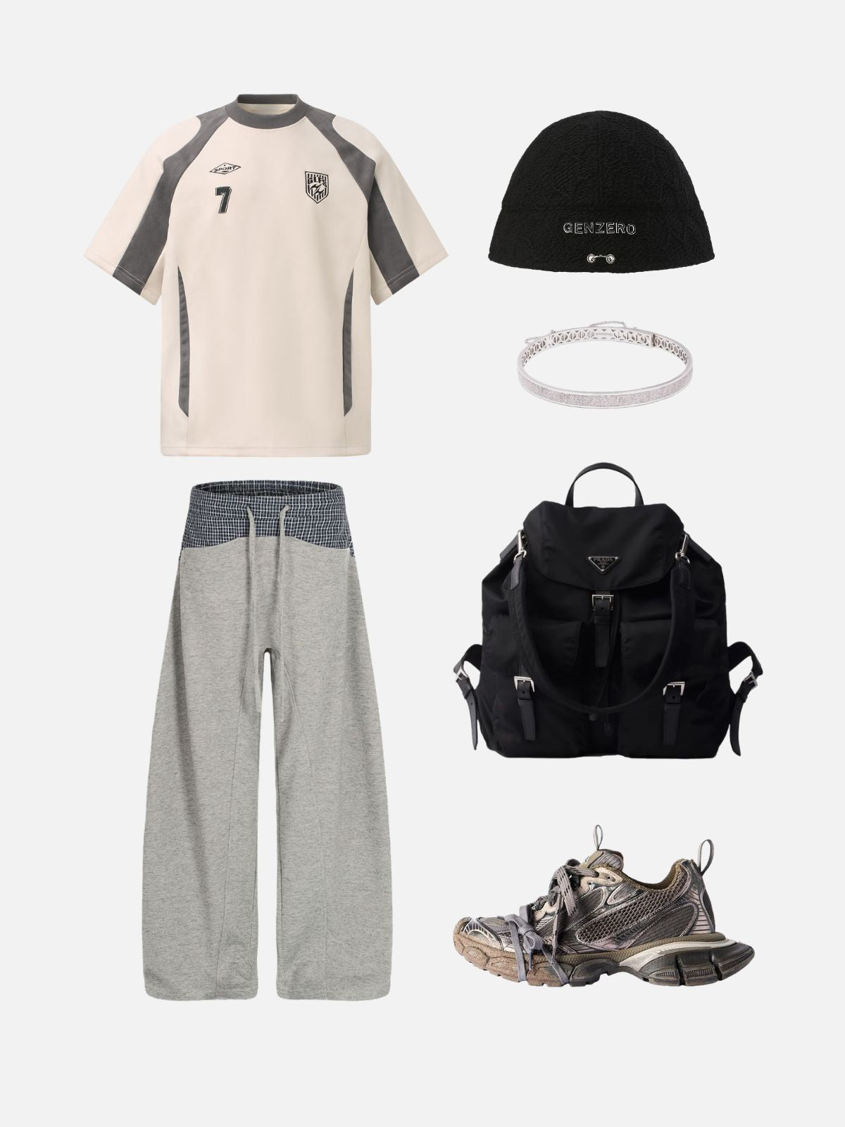 Haaura No.7 Sport Contrast Panel Tee