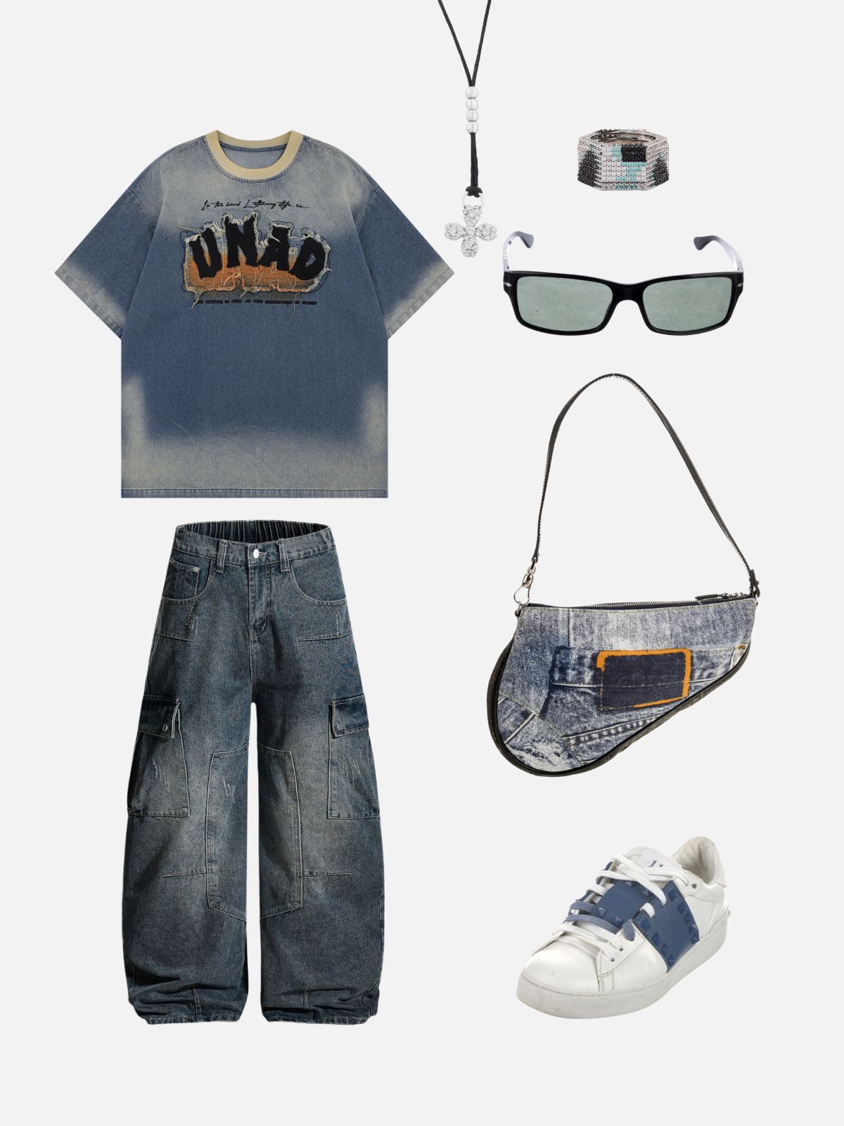 Haaura Distressed Embroidered Vintage Wash Tee