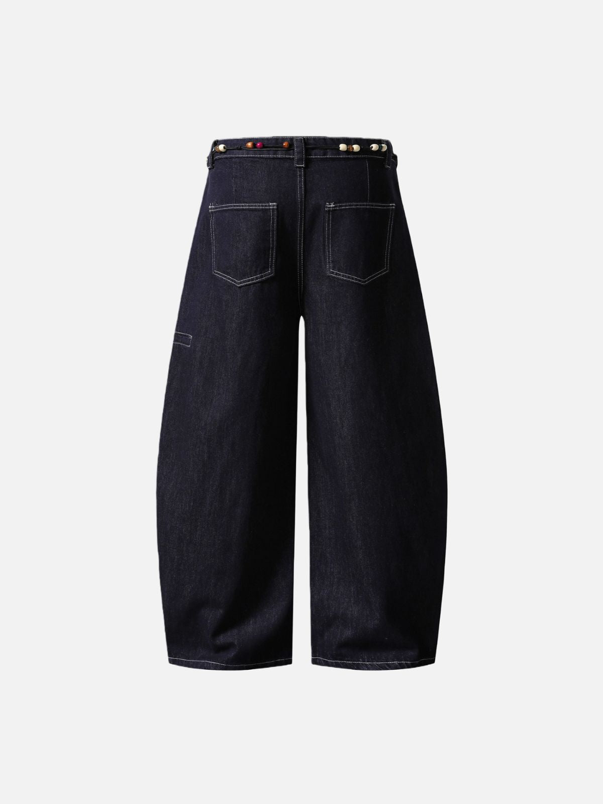 Jean super baggy structuré avec ceinture perlée Haaura