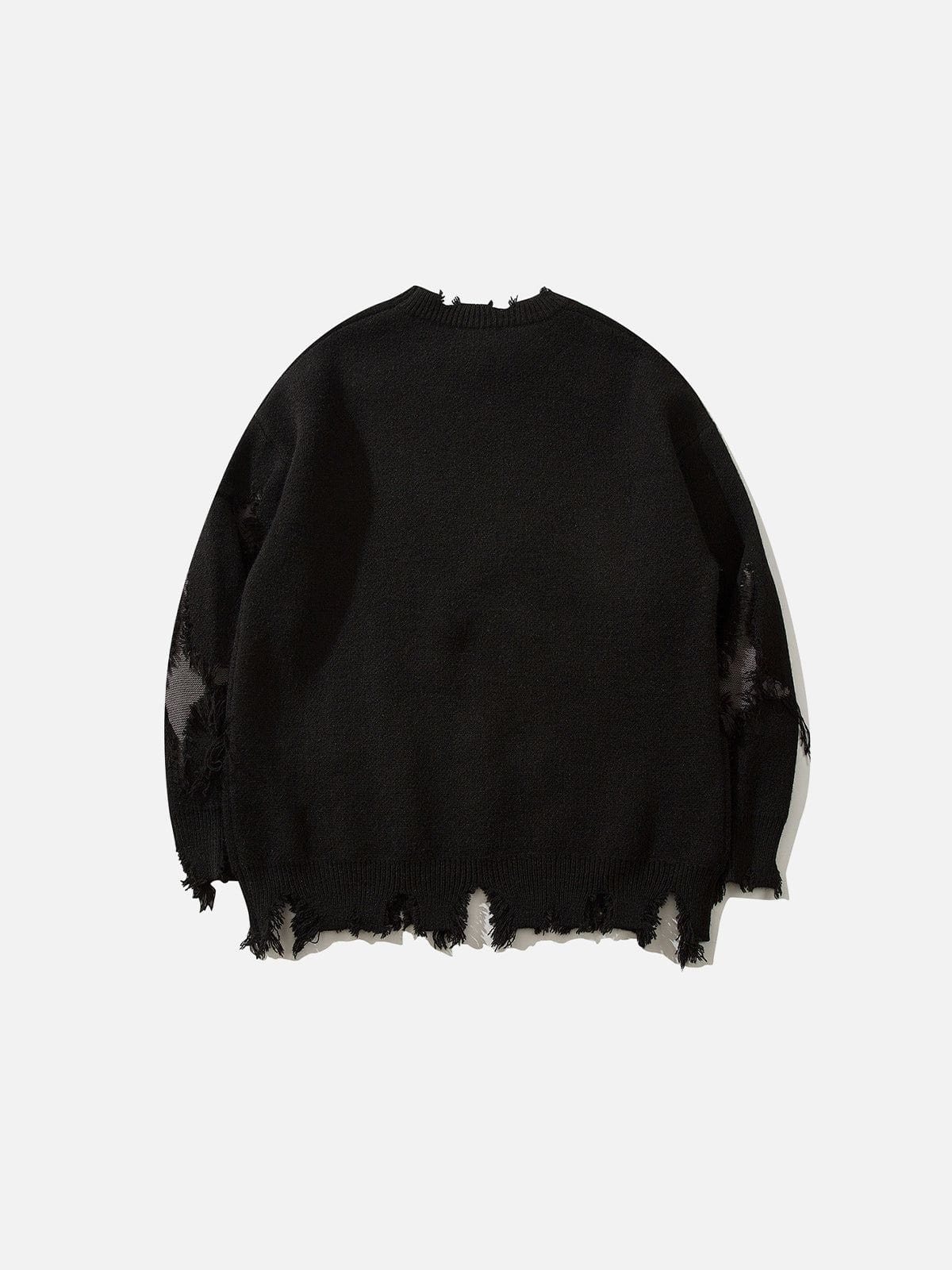 Haaura Distressed Skull Graphic Sweater
