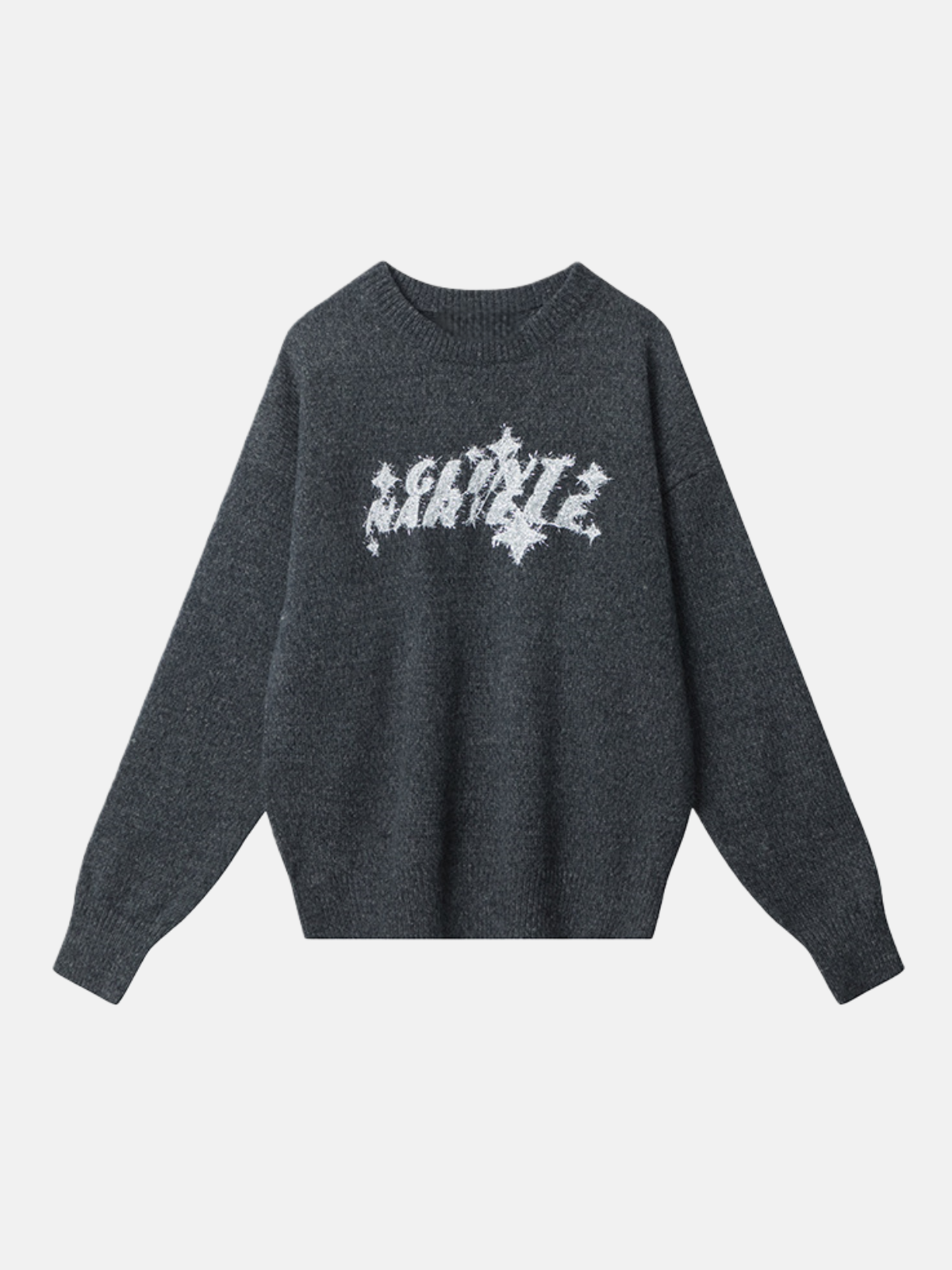 Haaura Abstract Geo Crewneck Knit Sweater