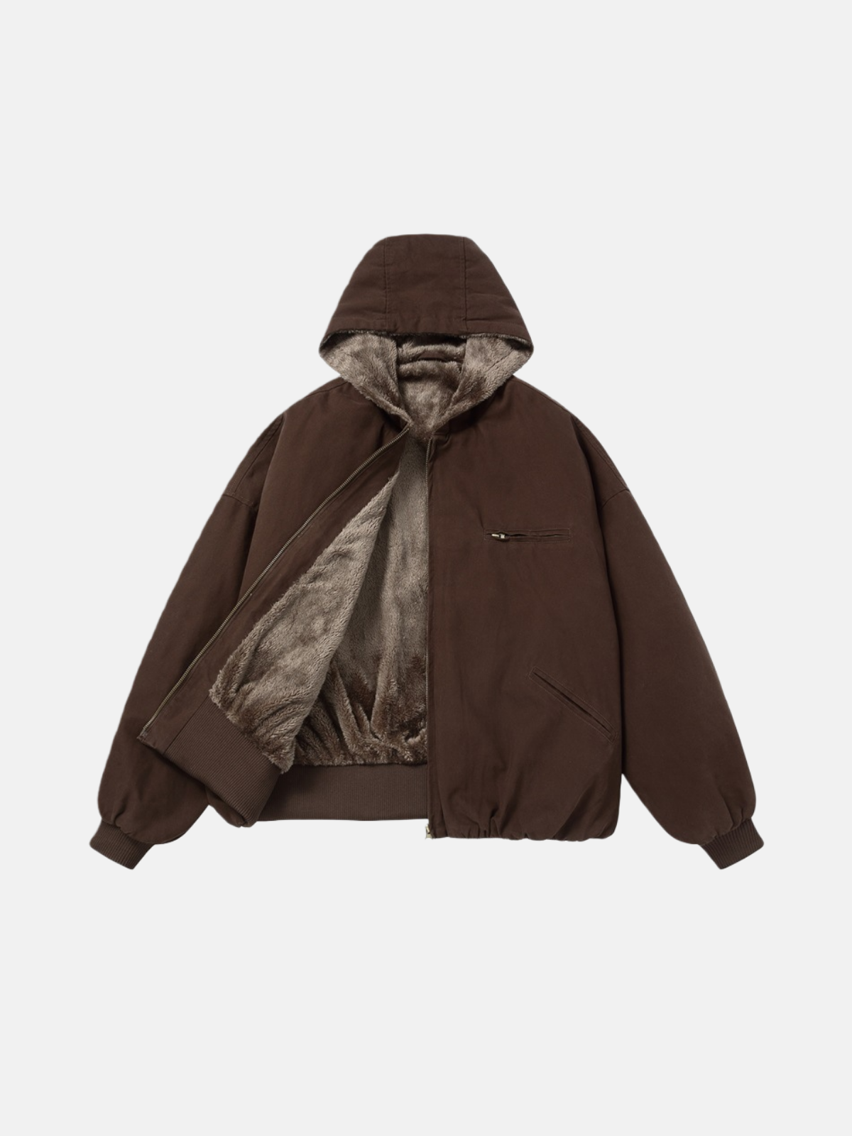 Haaura Plush-Lined Zip Hooded Jacket