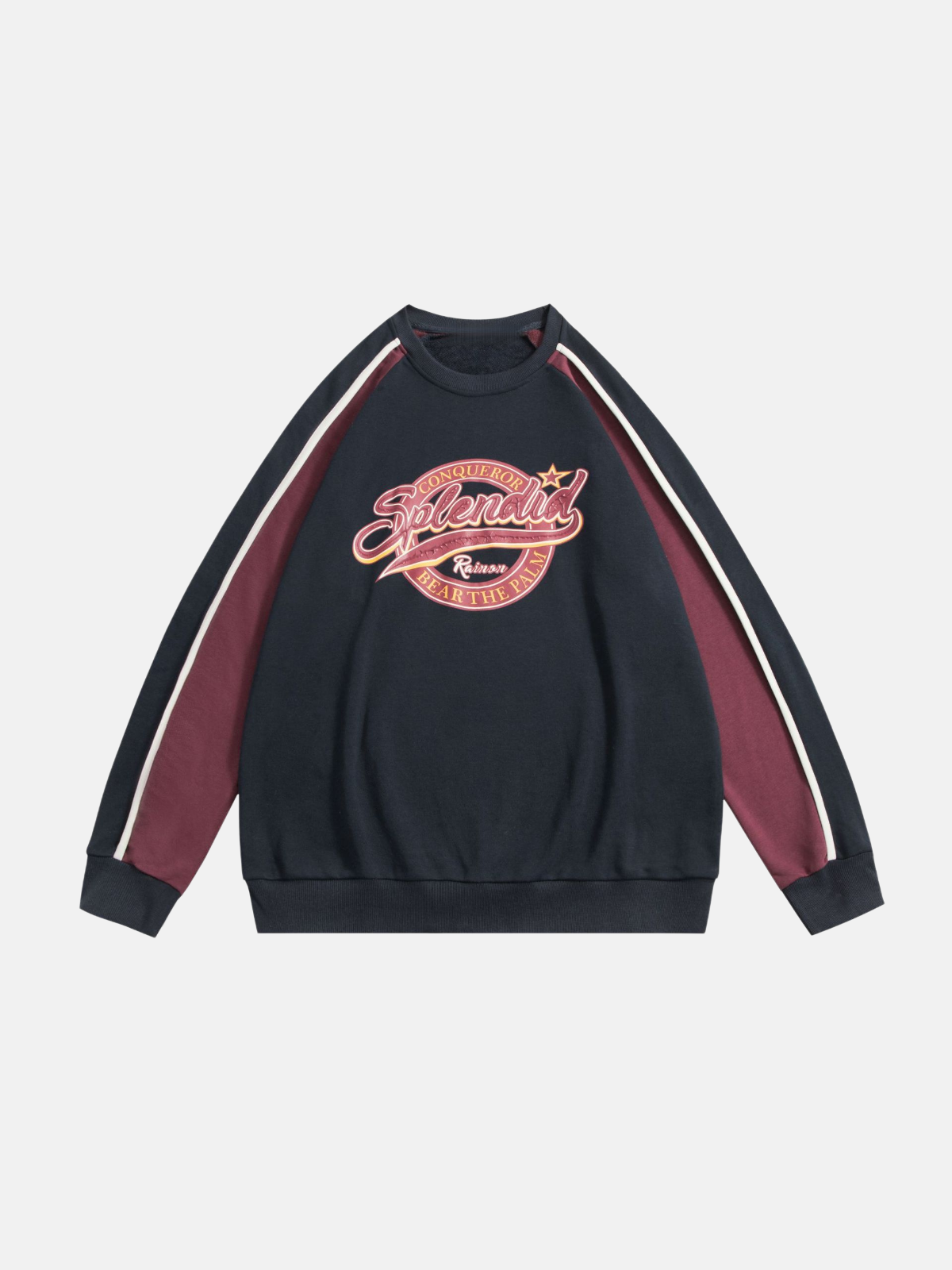Haaura Colorblock & Slogan Graphic Sweatshirt