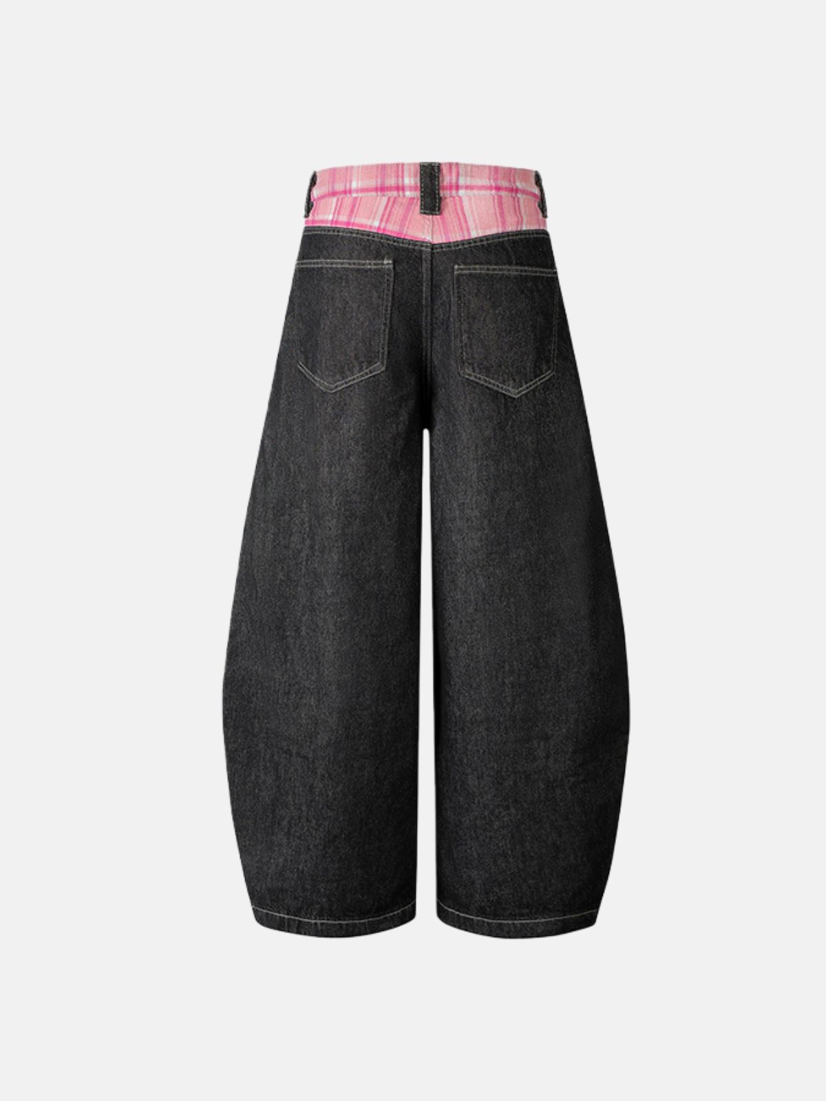 Haaura Plaid Super Baaggy Barrel Jeans