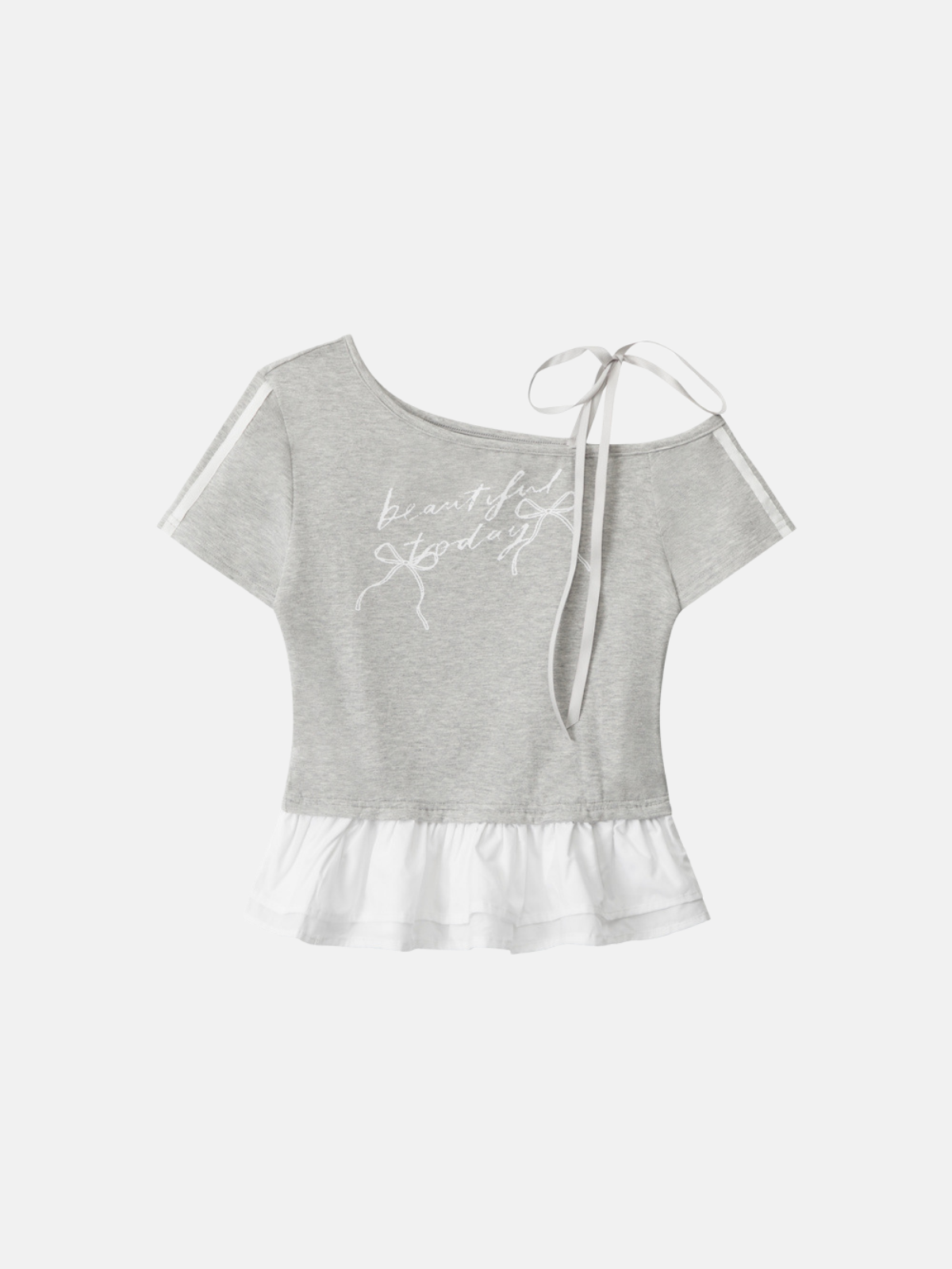 Haaura Bow & Ruffle Off-Shoulder Tie Top