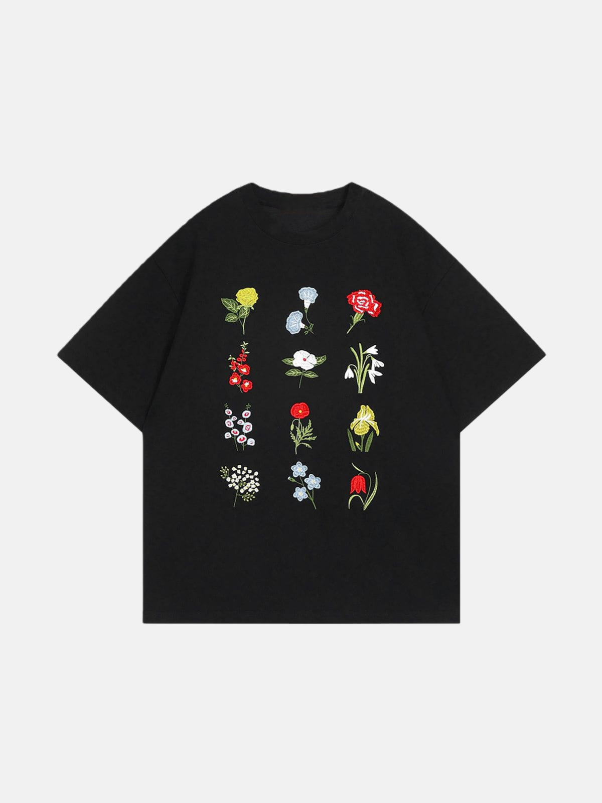 Haaraura T-Shirt mit Blumenstickerei