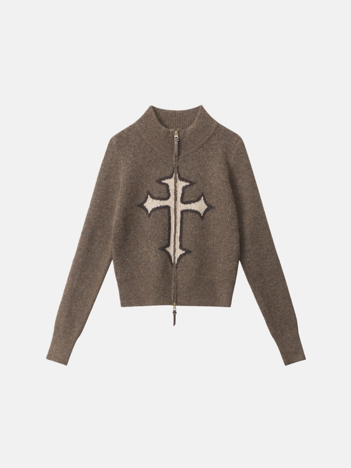 Haaura Jacquard Cross Zip Cardigan