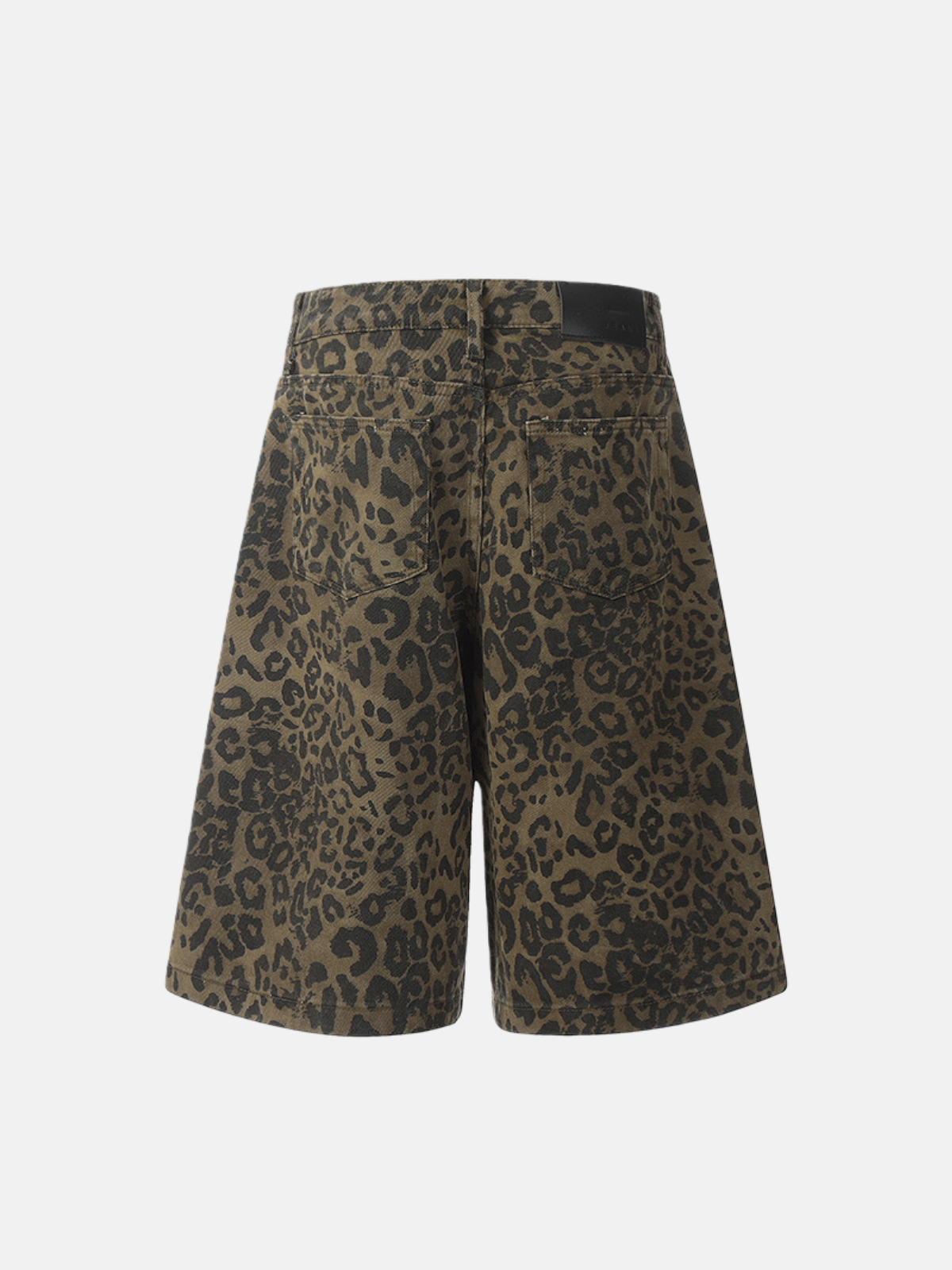 Haaura Leopard Studded Pocket Button Fly Shorts