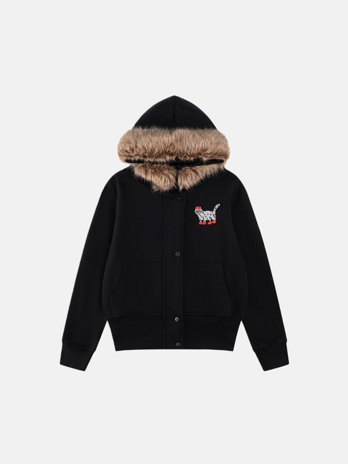 Haaura Tabby Kitten Plush-Lined Hooded Jacket