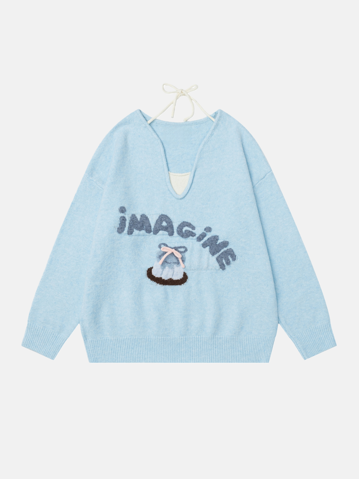Haaura Imagine Cake Tie V-Neck Sweater