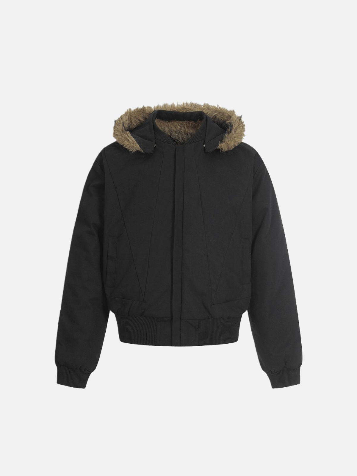 Haaura Fur Hooded Zip Up Coat