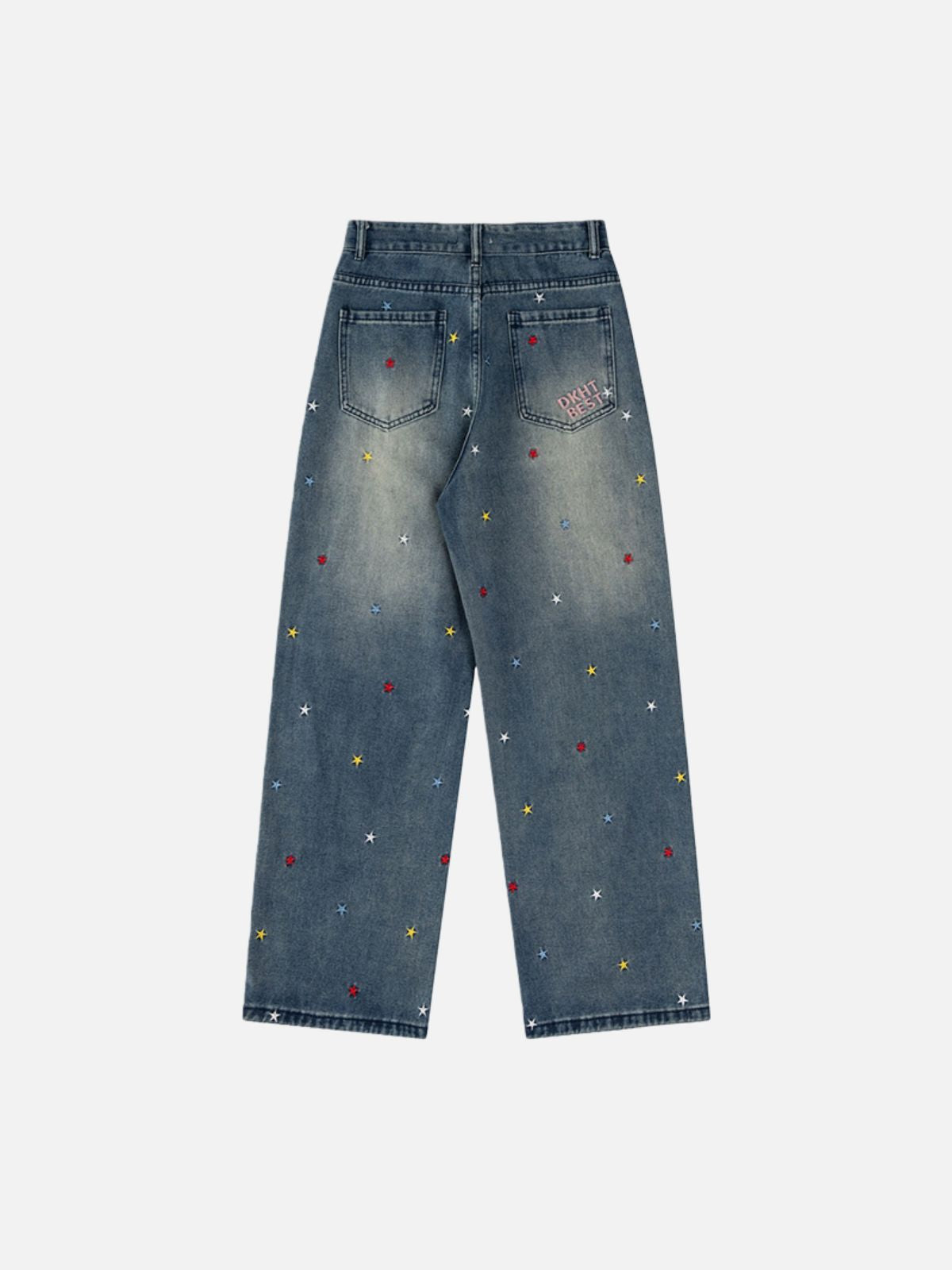 Haaura Colorful Star Wash Super Baggy Jeans