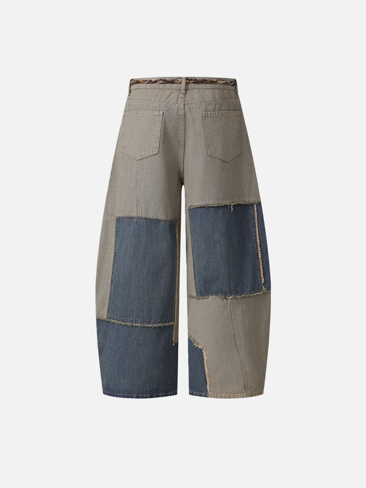 Haaura Patchwork Drawcord Cuff Super Baggy Jeans