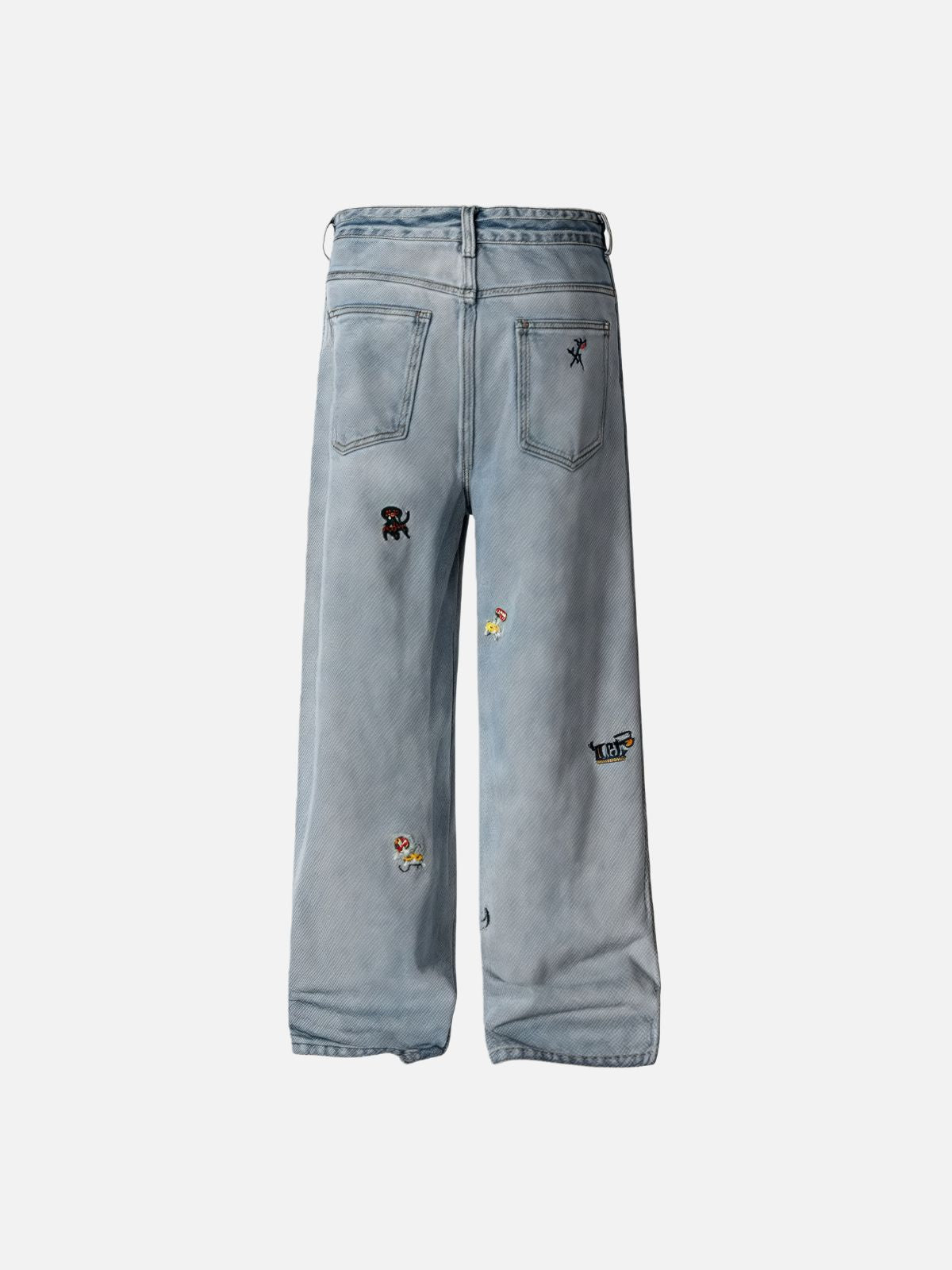 Haaura Multi-Puppy Embroidered Super Baggy Jeans
