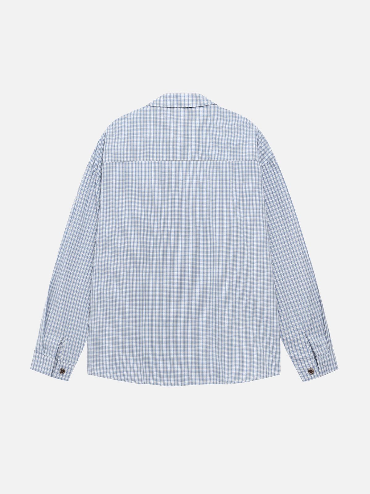 Haaura Plaid Tie-Collar Shirt