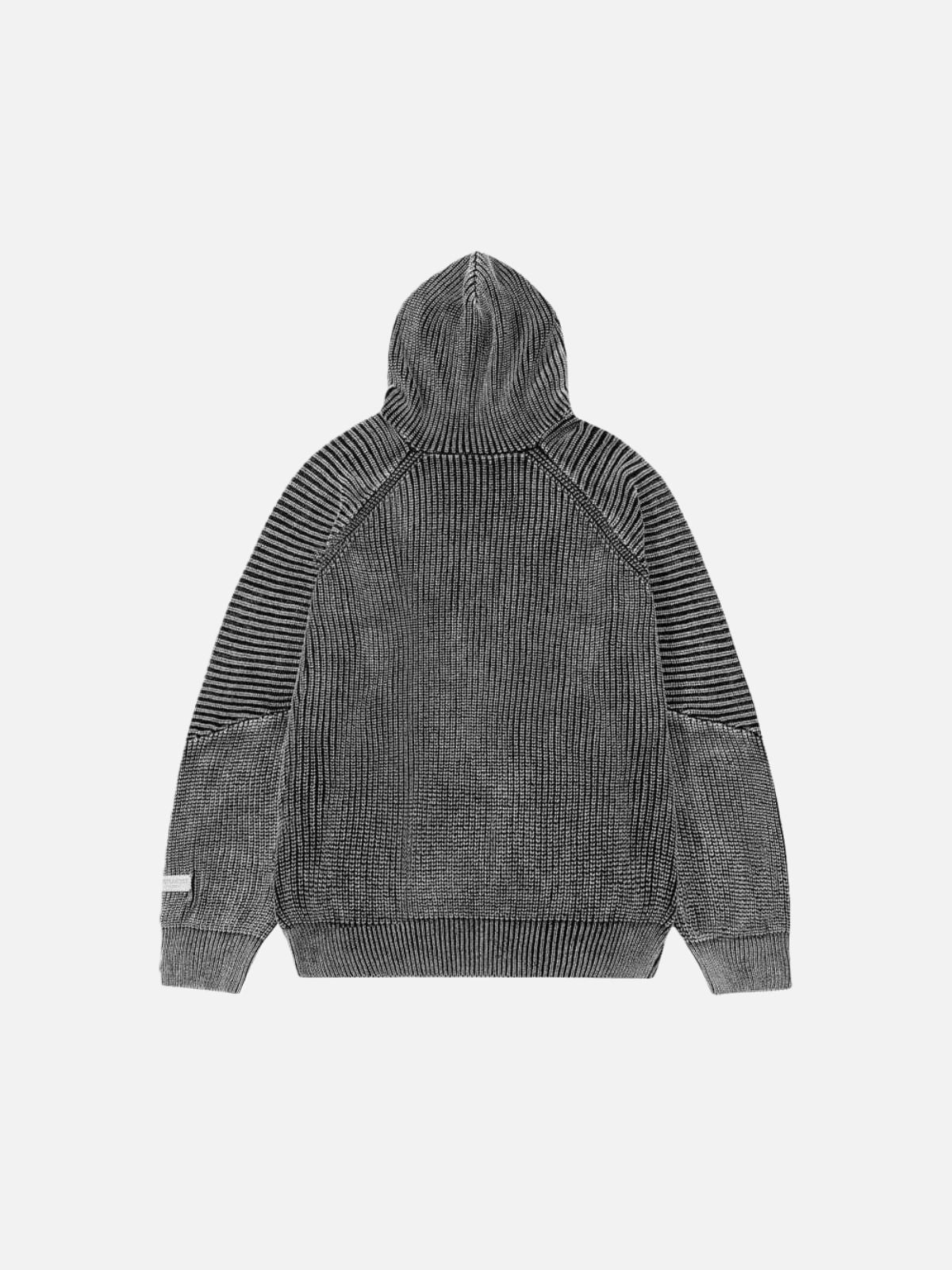 Haaura Waffelstrick-Hoodie mit Ellbogenpatches