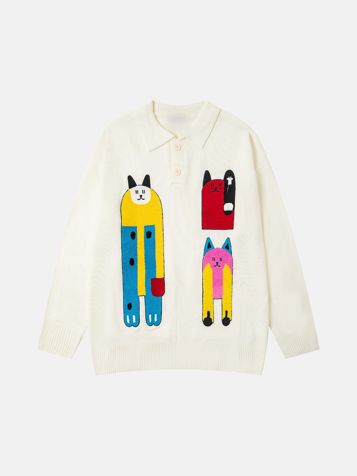 Haaura Playful Creature Polo Knit Sweater