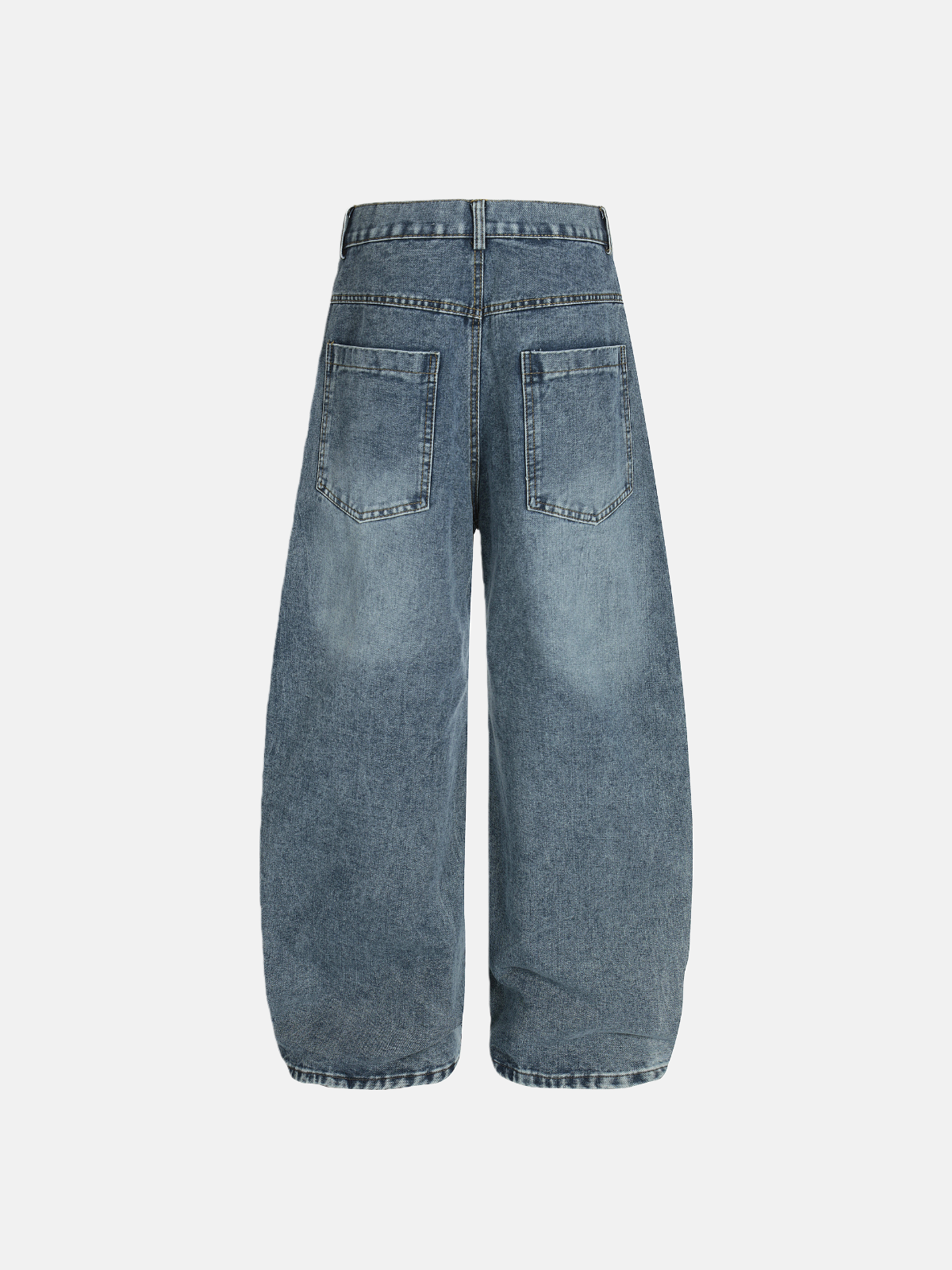 Haaura Contrast Star Pleated Wide-Leg Jeans