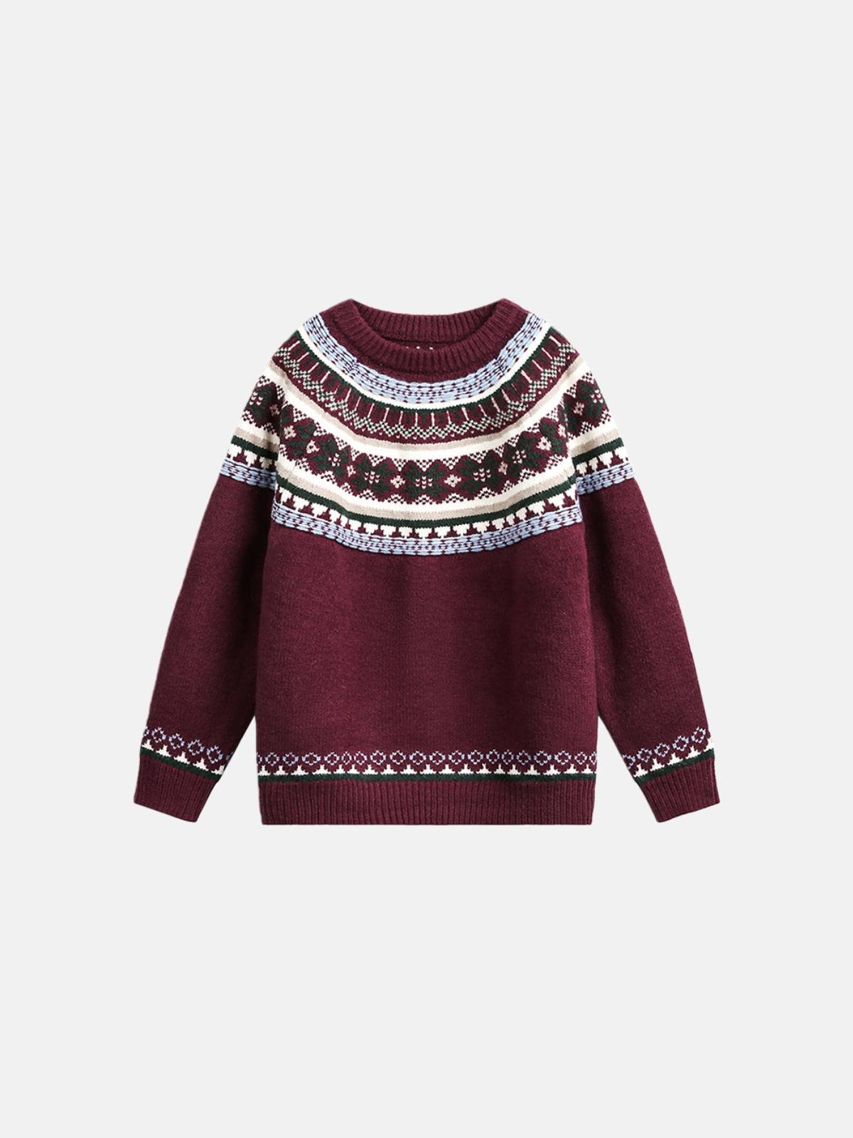 Haaura Nordic Fair Isle Crewneck Sweater