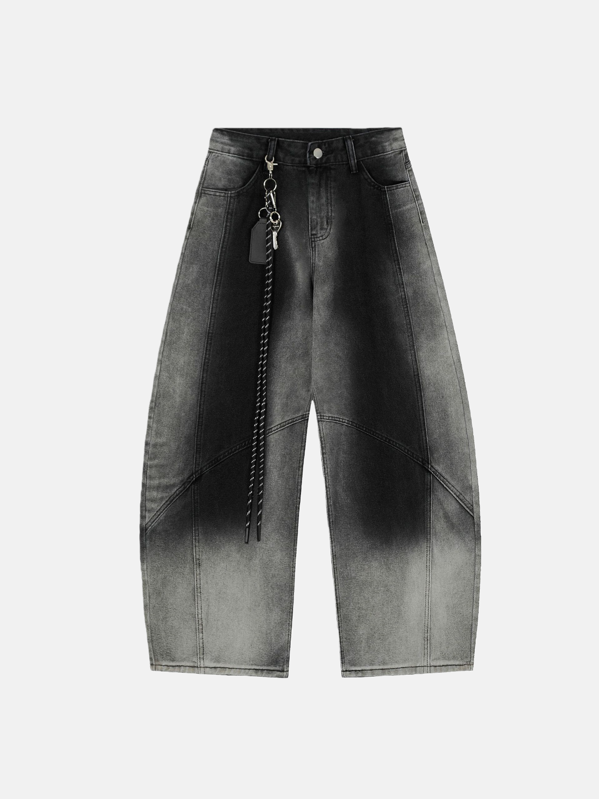 Haaura Ombre Chain Waist Baggy Jeans