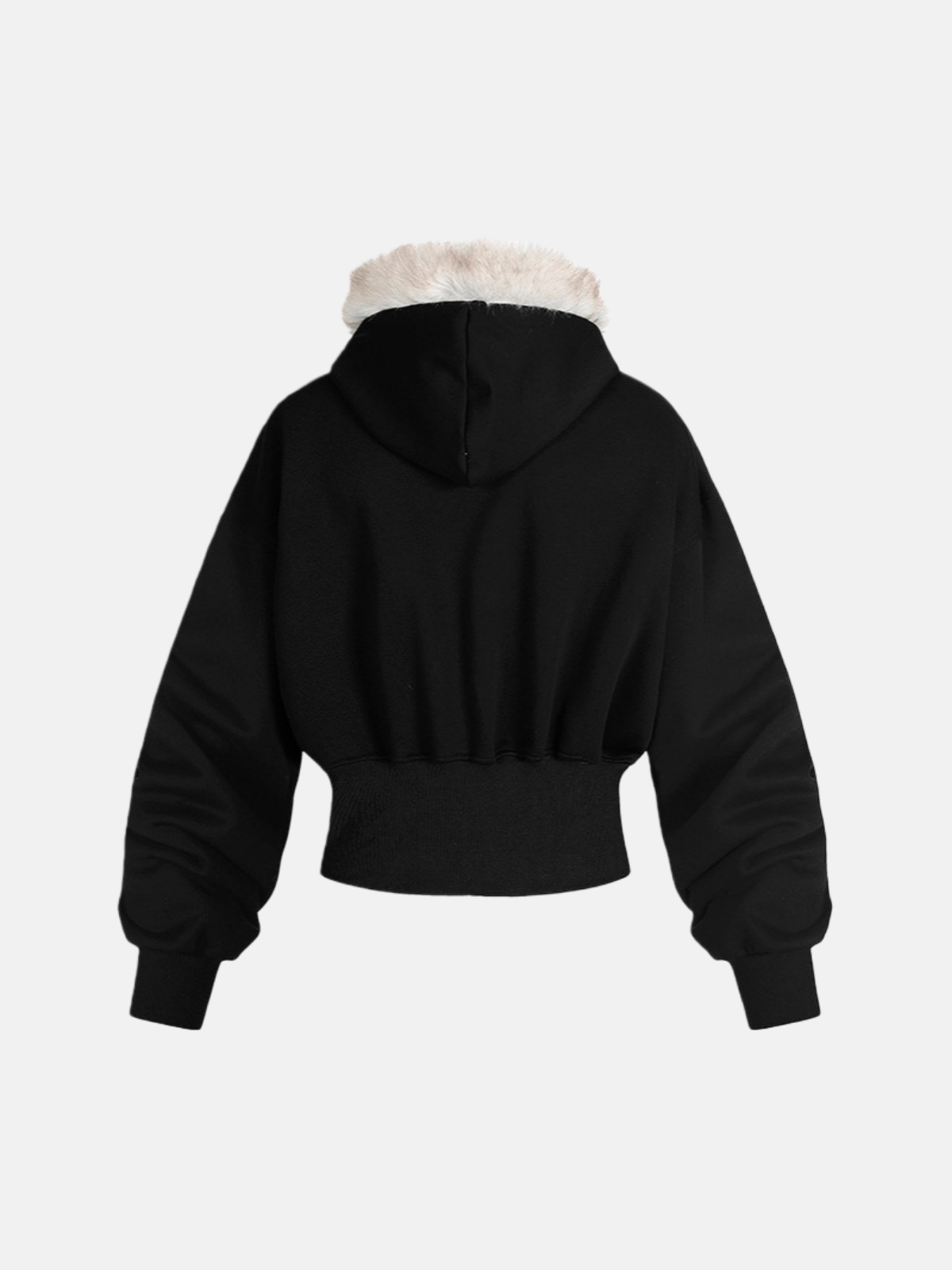 Veste courte Haaura à manches bouffantes cloutées et col en fausse fourrure