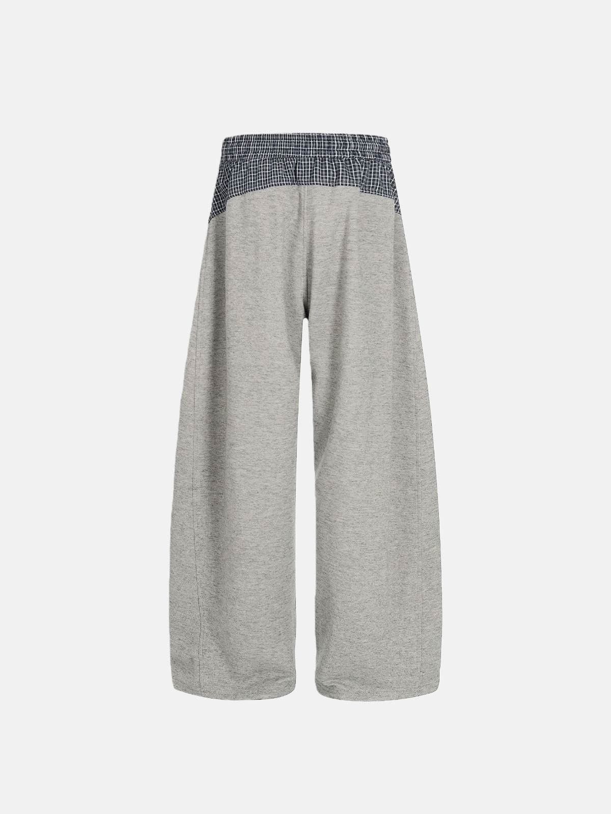 Haaura Plaid Panel Wide-Leg Pants