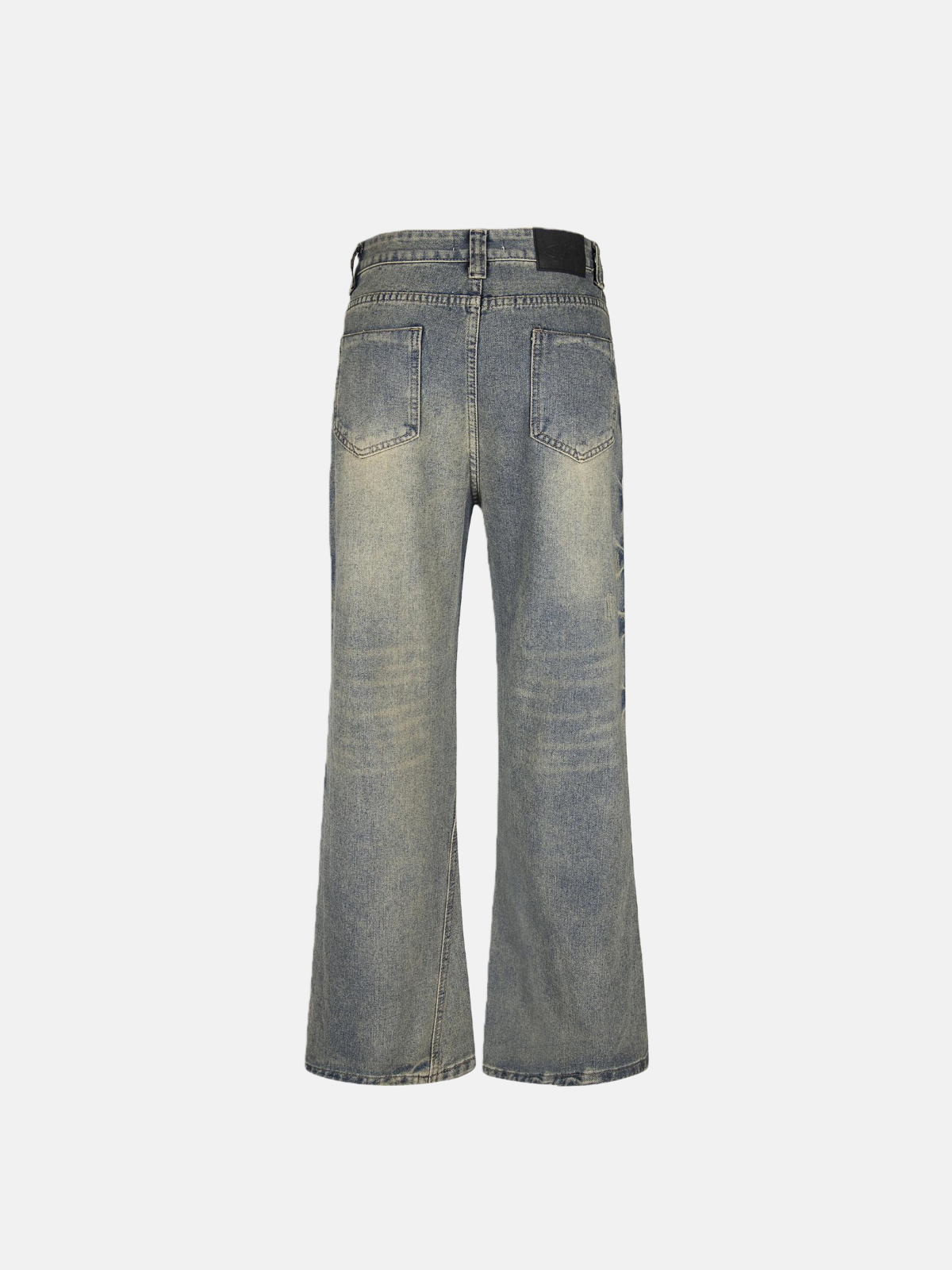 Haaura Washed Texture Flare Jeans