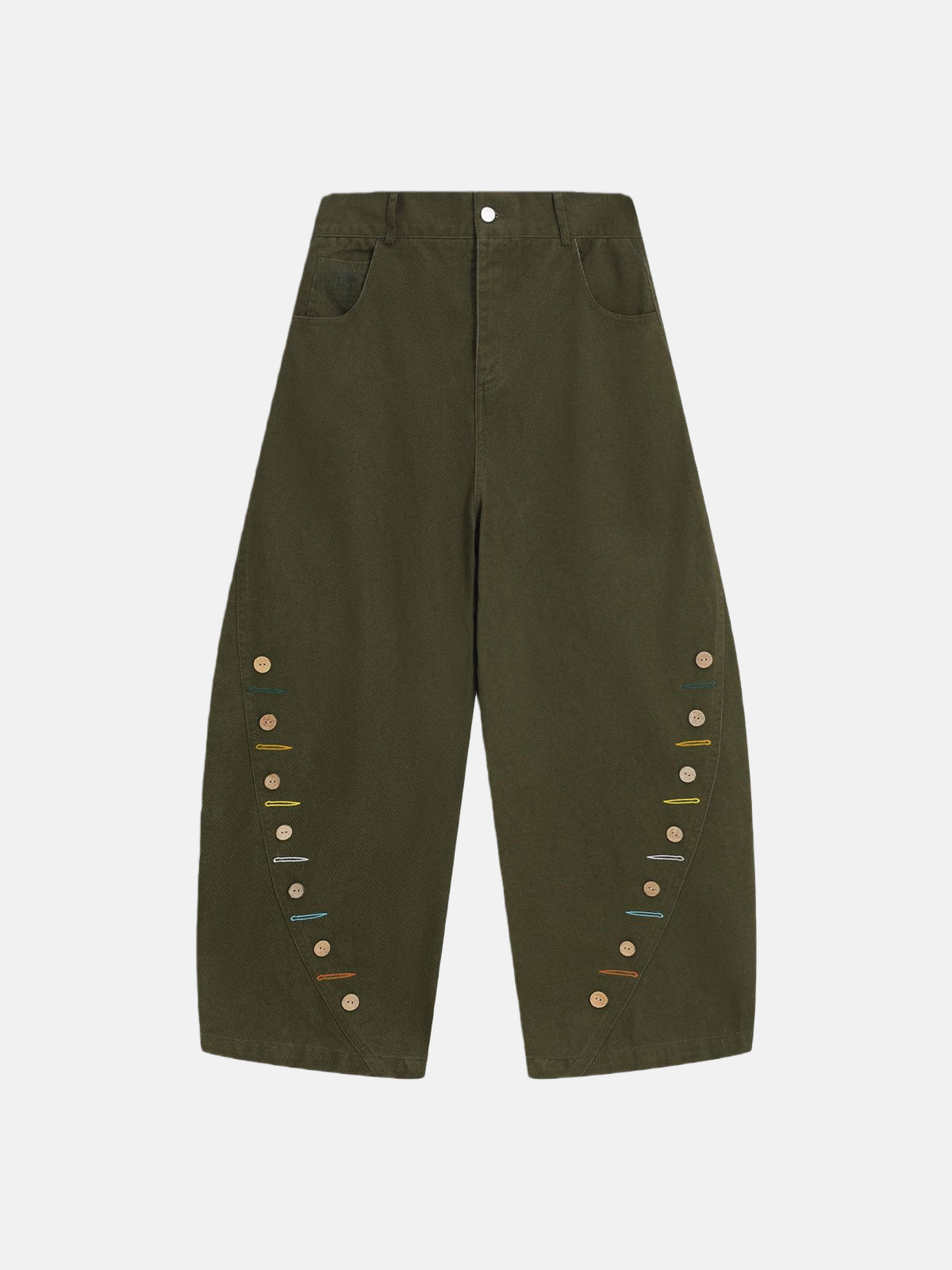 Haaura Button Baaggy Barrel Pants
