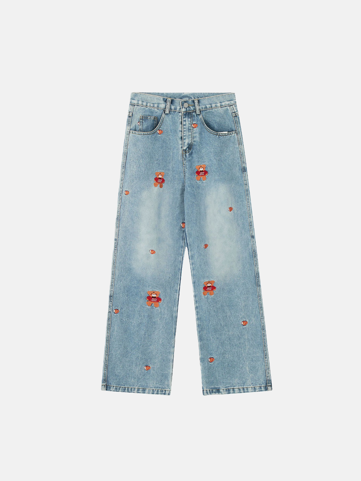 Haaura Bear Heart Wide-Leg Jeans
