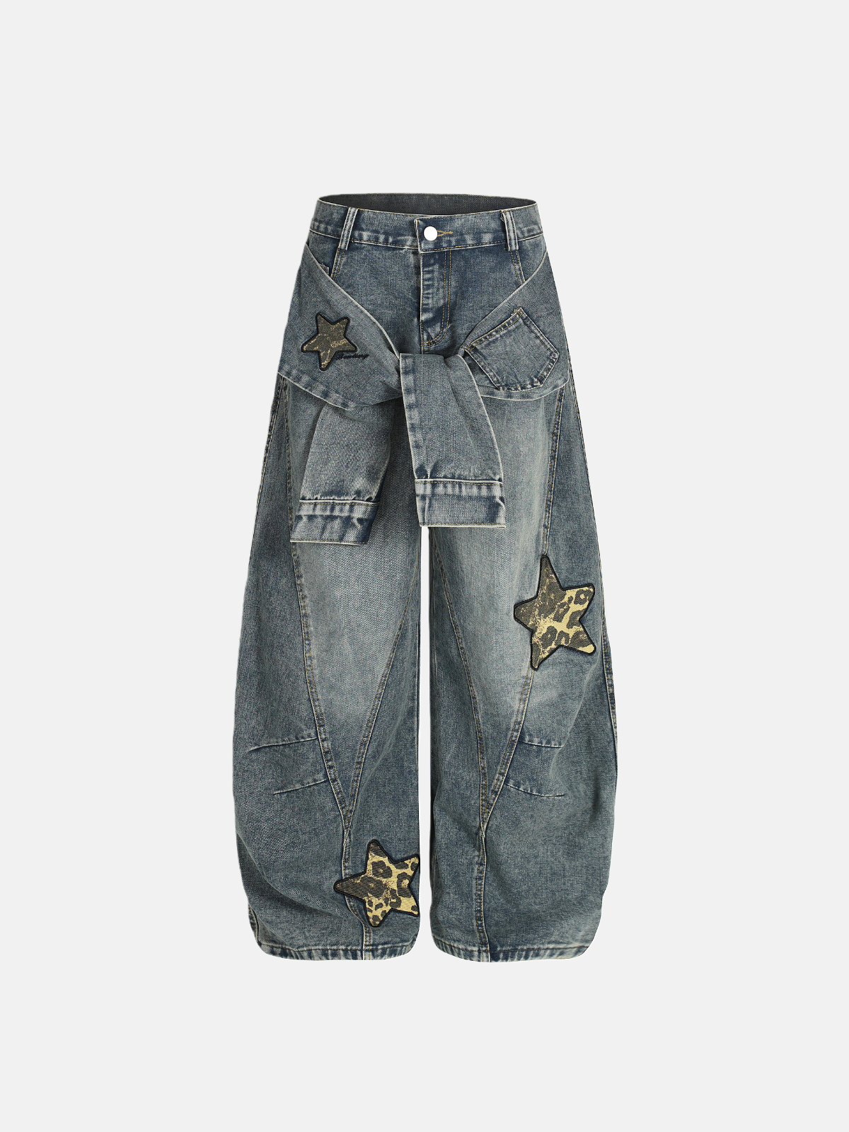 Haaura Star & Leopard Baggy Jeans