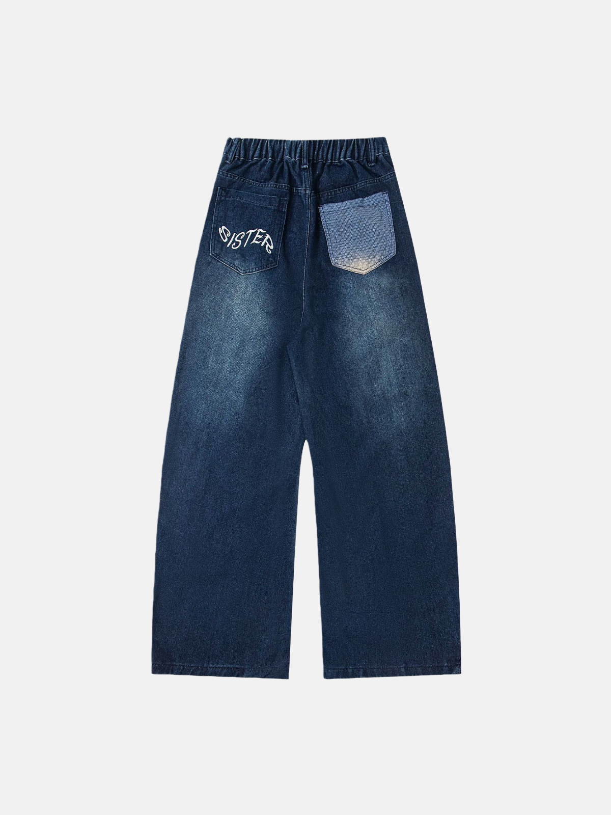 Haaura Mode Bird & Floral Embroidered Baggy Jeans