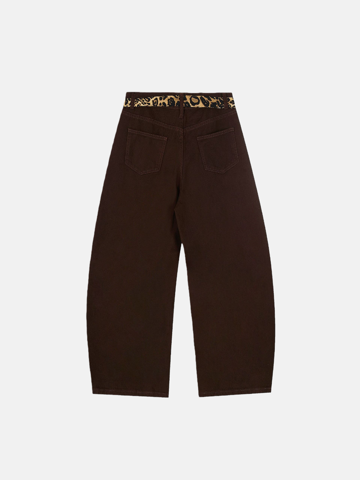 Haaura Leopard Bow & Star Embroidery Baggy Jeans