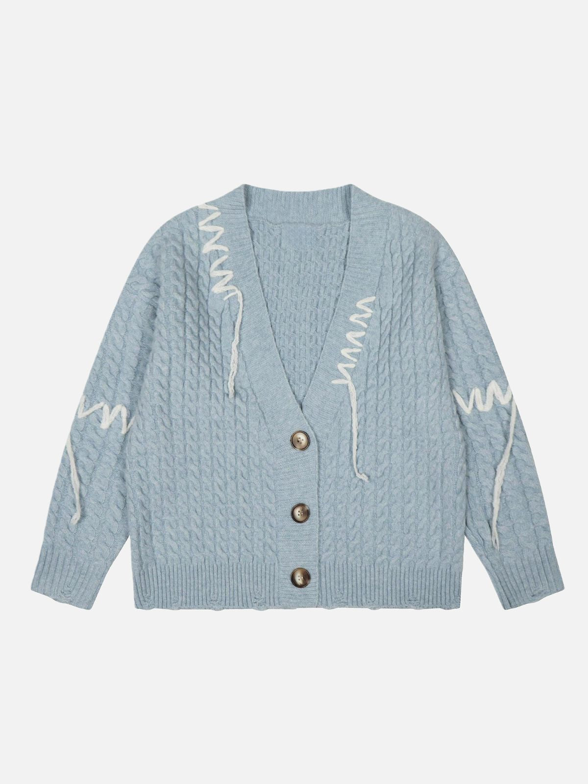 Haaura Cable Knit Tie-Front Cardigan