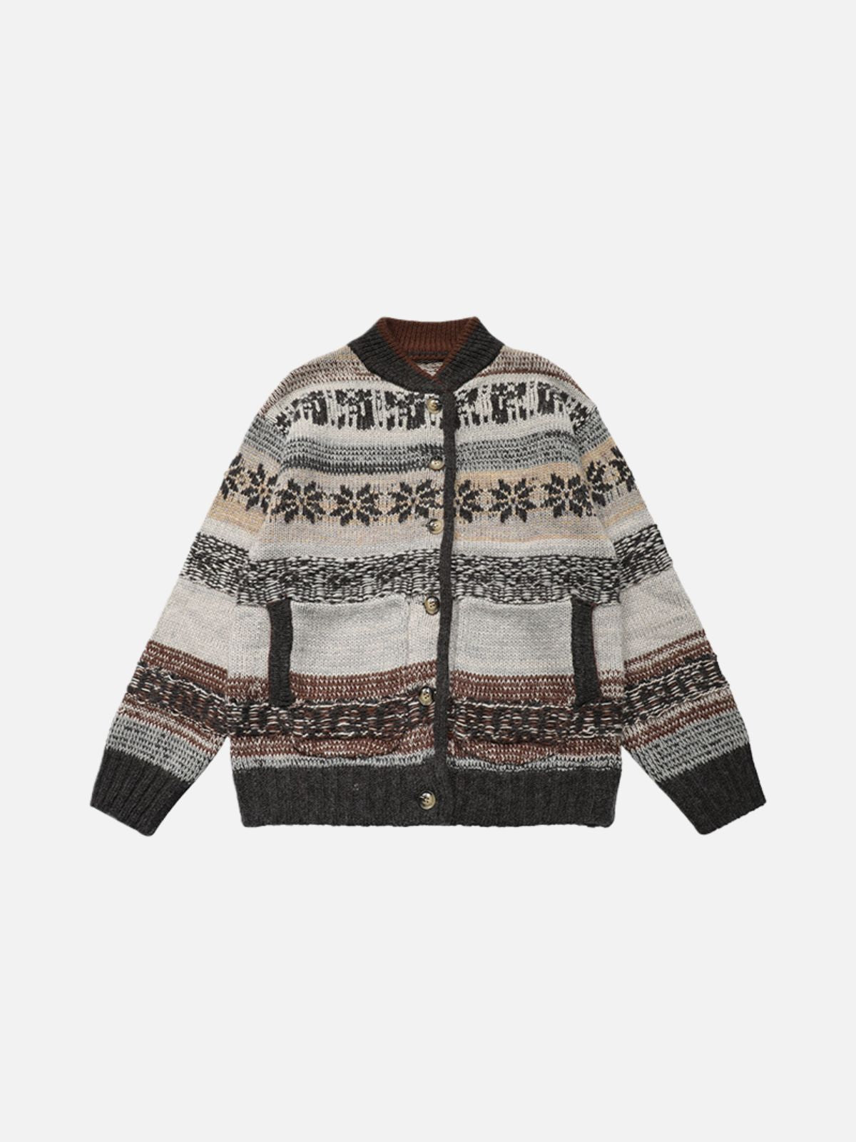 Haaura Snowflake Jacquard Knit Cardigan