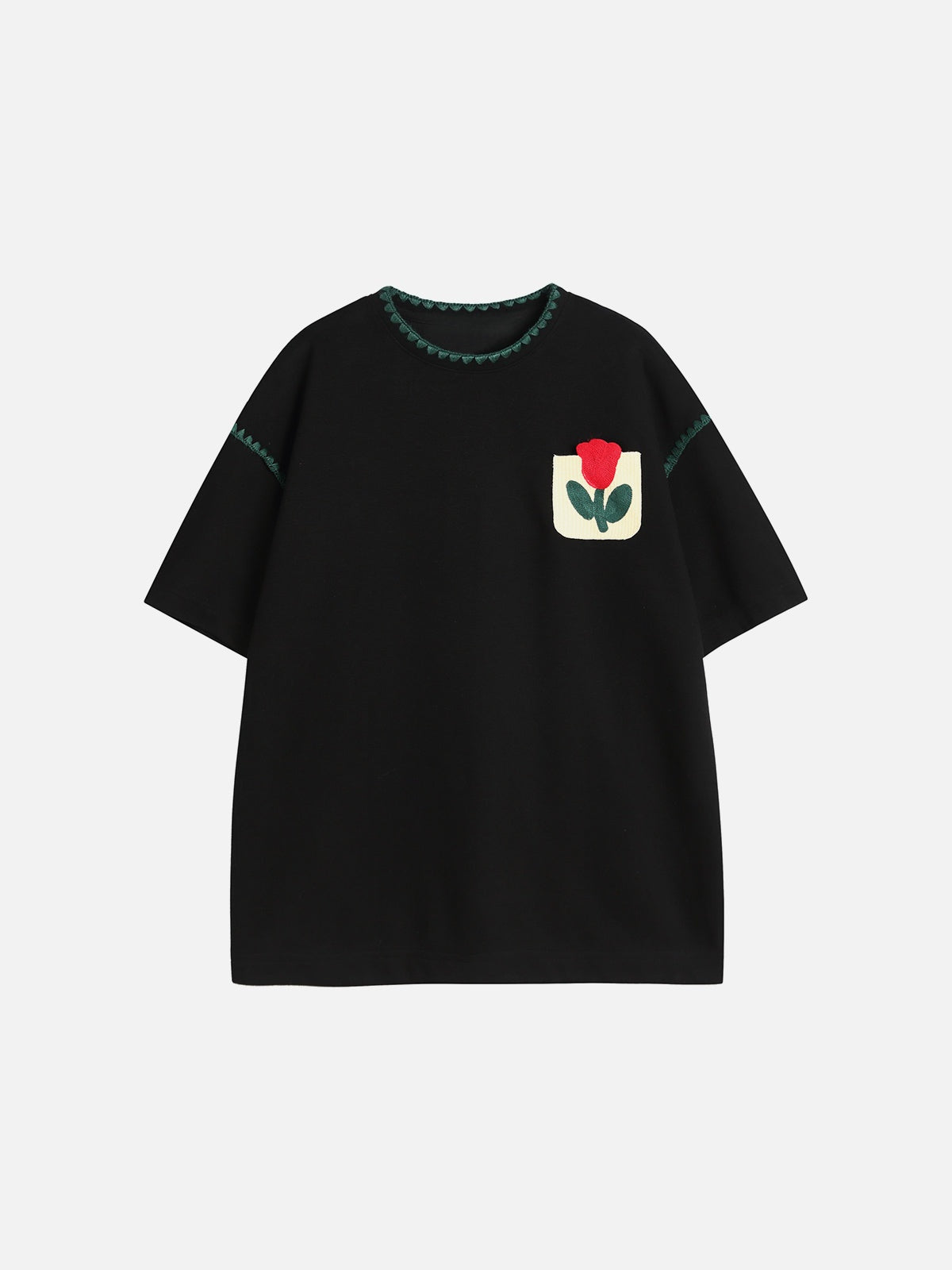 Haaura Crochet Floral Pocket Tee