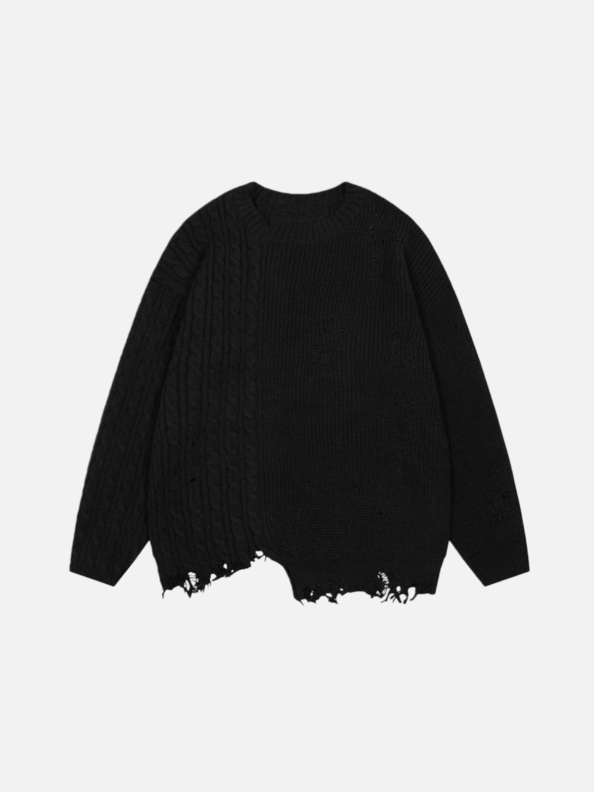Haaura Cable Distressed Sweater