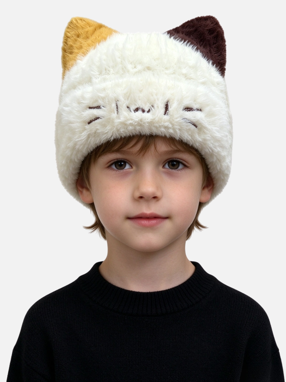 Cozy Fluffy Cat Face Beanie