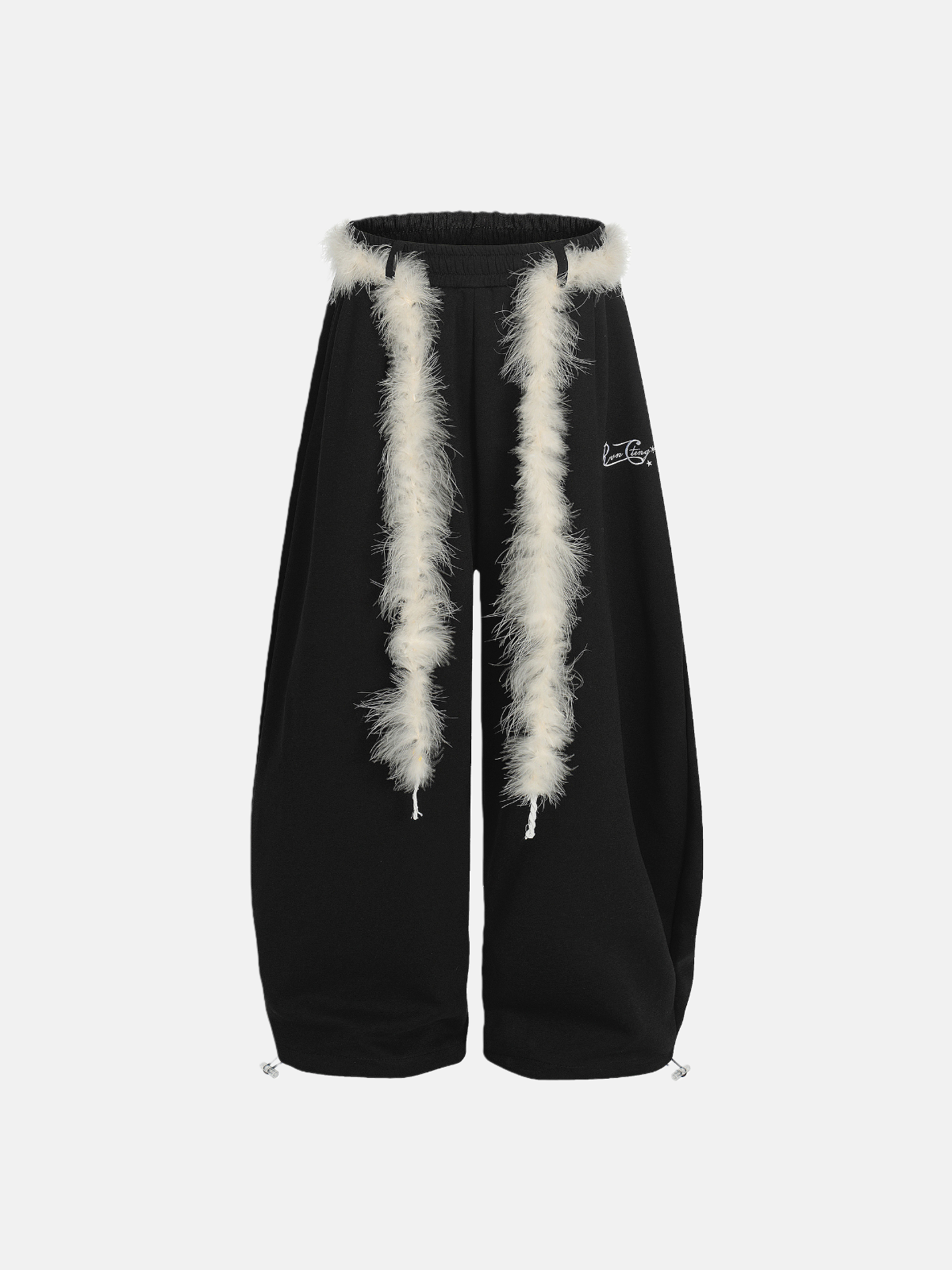 Haaura Plush Fringe Baggy Pants