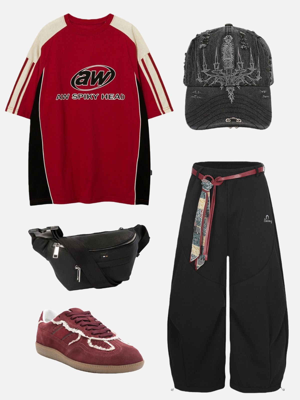 Haaura Speedway-Renn-T-Shirt mit Kontrastfarben
