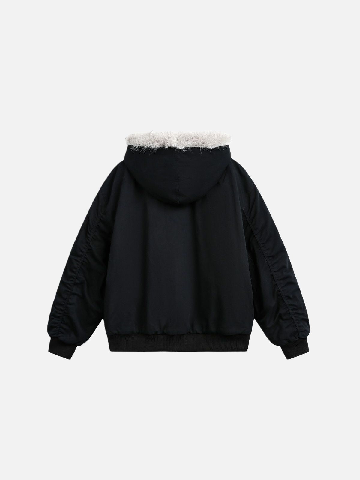 Haaura Utility-Jacke mit Pelzfutter, Kapuze und Reißverschluss