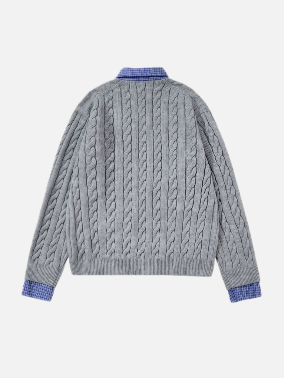 Haaura Button Placket Cable Knit Sweater