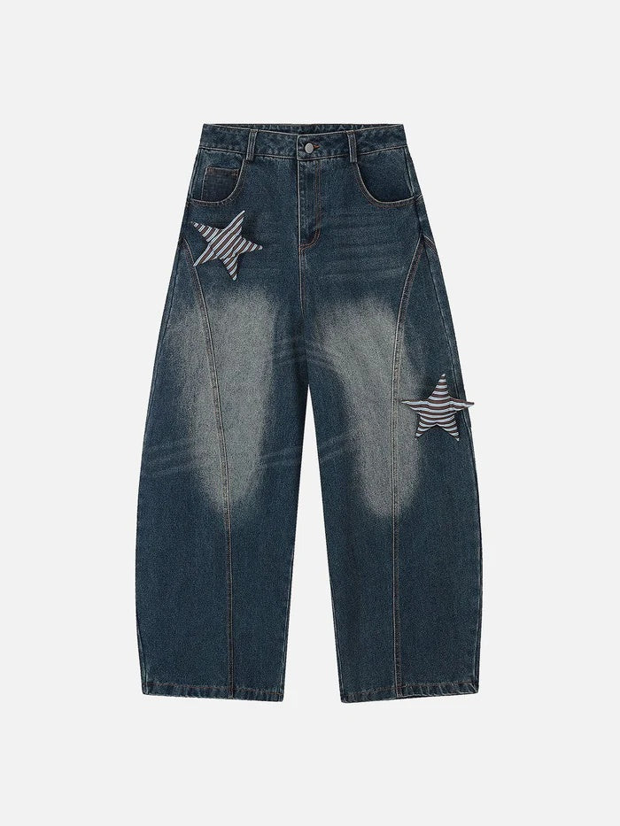 Haaura Star Embellished Baaggy Barrel Jeans
