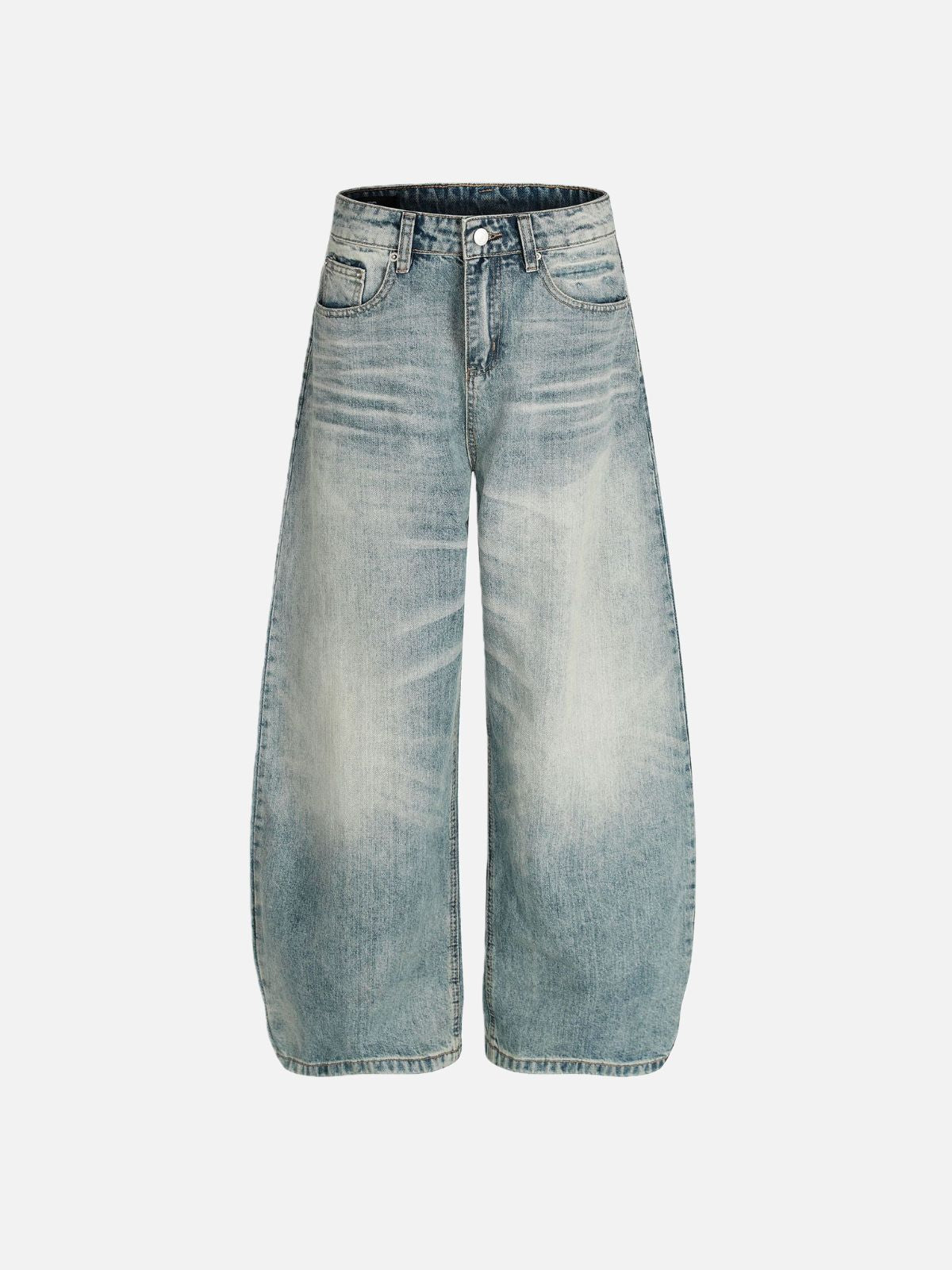 Haaura Washed Whiskering Baaggy Barrel Jeans