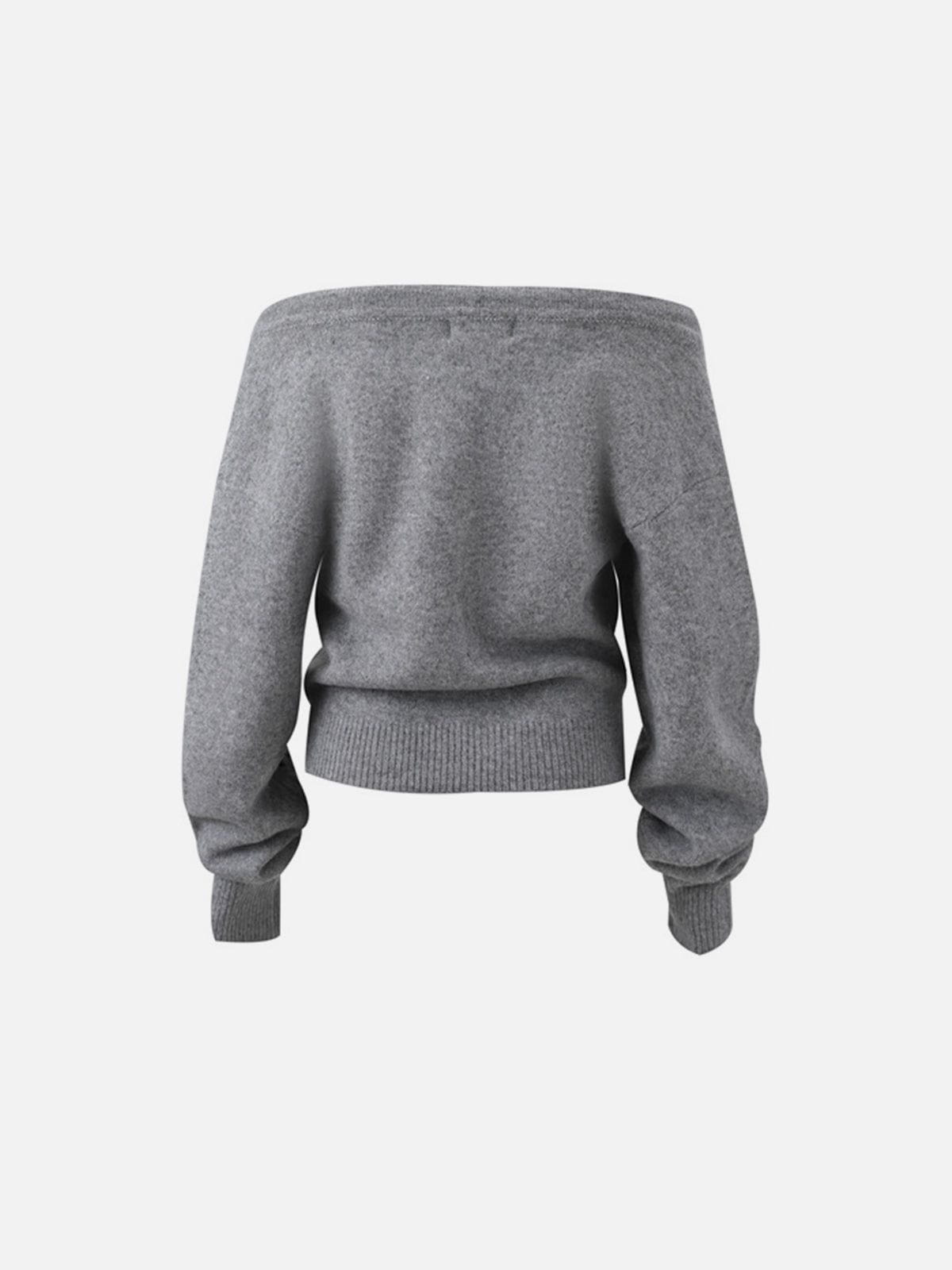 Haaura One Shoulder Zip Up Cardigan