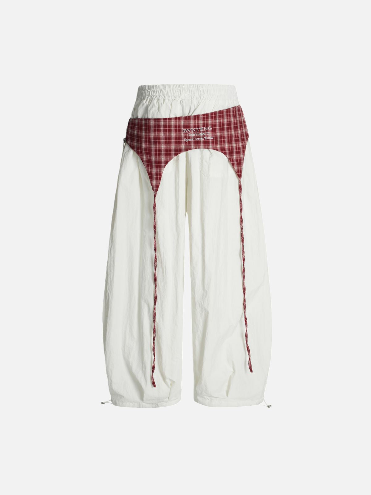 Pantalon de jogging ample à ceinture à carreaux vintage Haaura